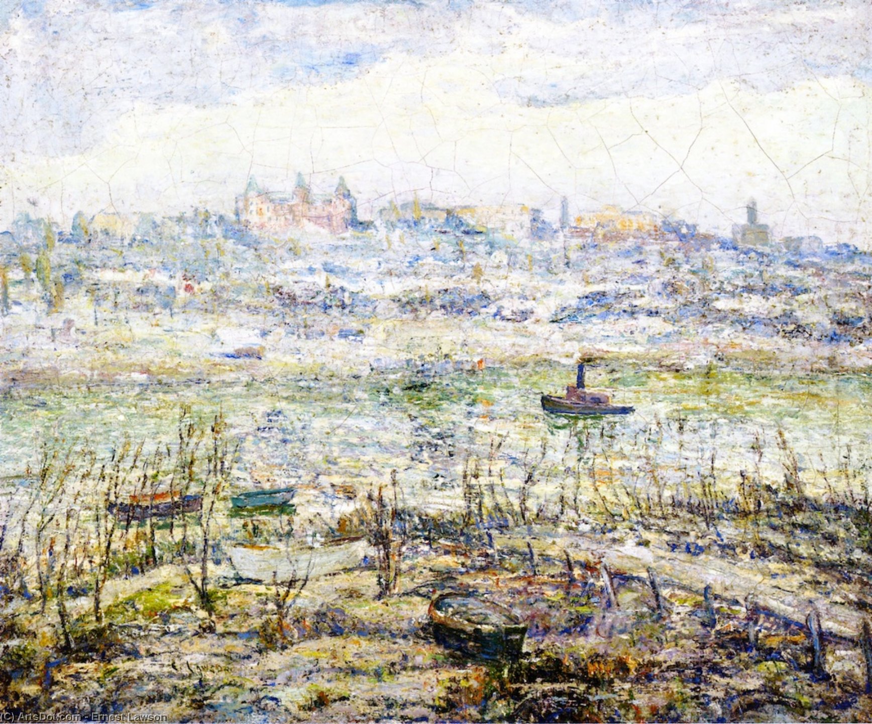 Buy Museum Art Reproductions The Harlem River by Ernest Lawson (1873-1939, Canada) | ArtsDot.com