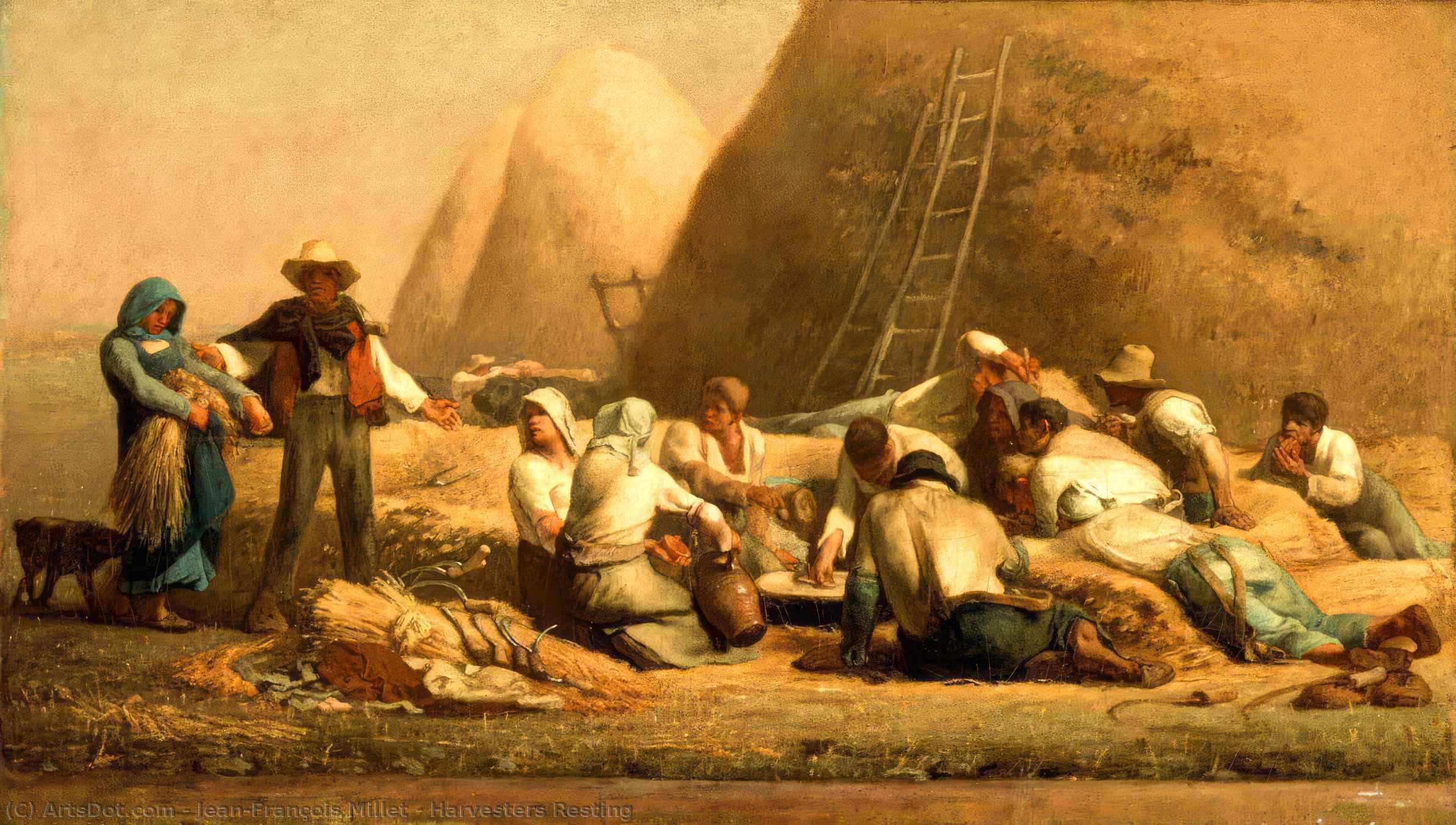 Order Oil Painting Replica Harvesters Resting, 1853 by Jean-François Millet (1814-1875, France) | ArtsDot.com