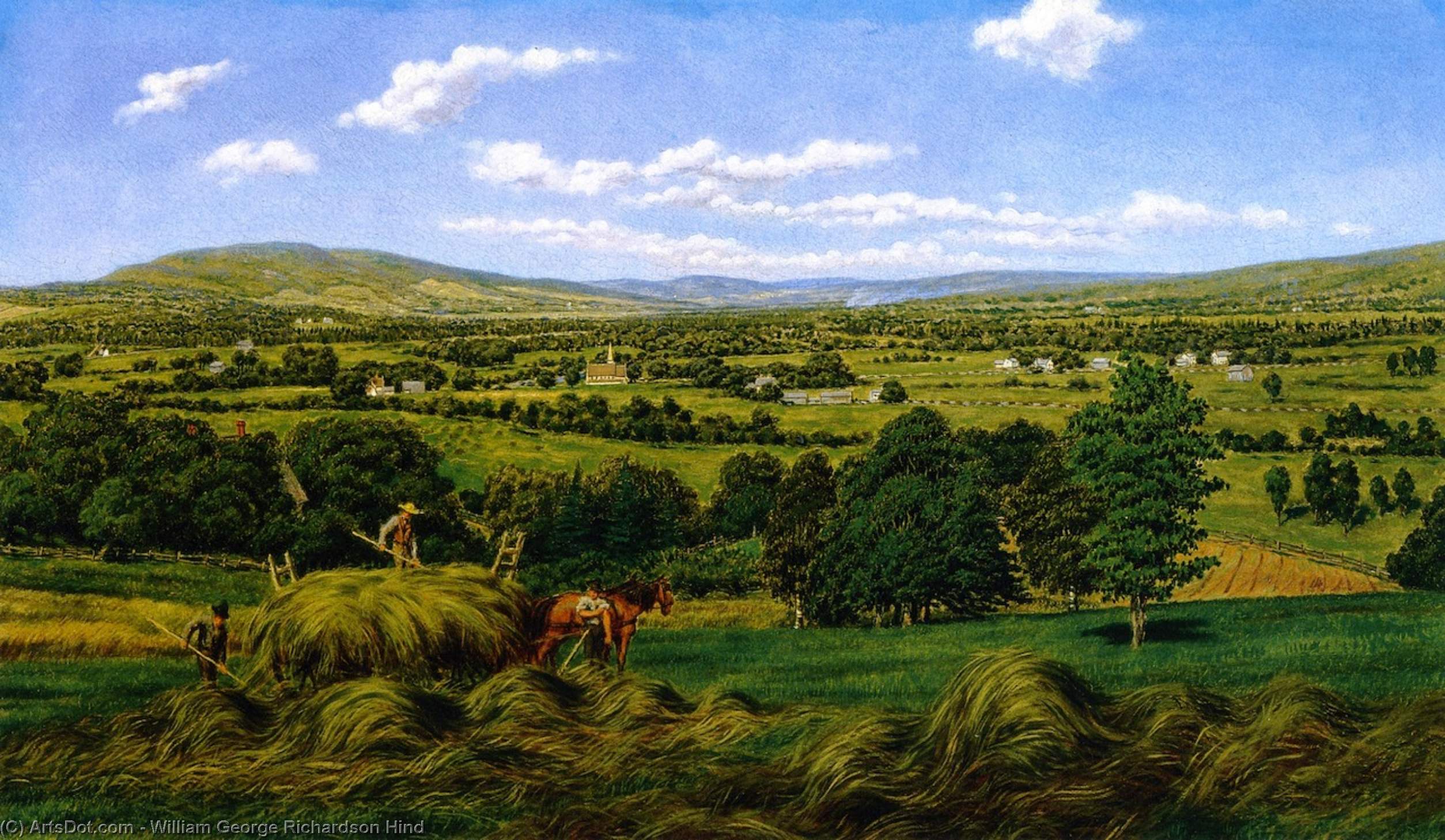 Купить Репродукции Произведений Искусства Harvesting the Hay, Sussex, N. B., 1870 по William George Richardson Hind (1833-1889, United Kingdom) | ArtsDot.com