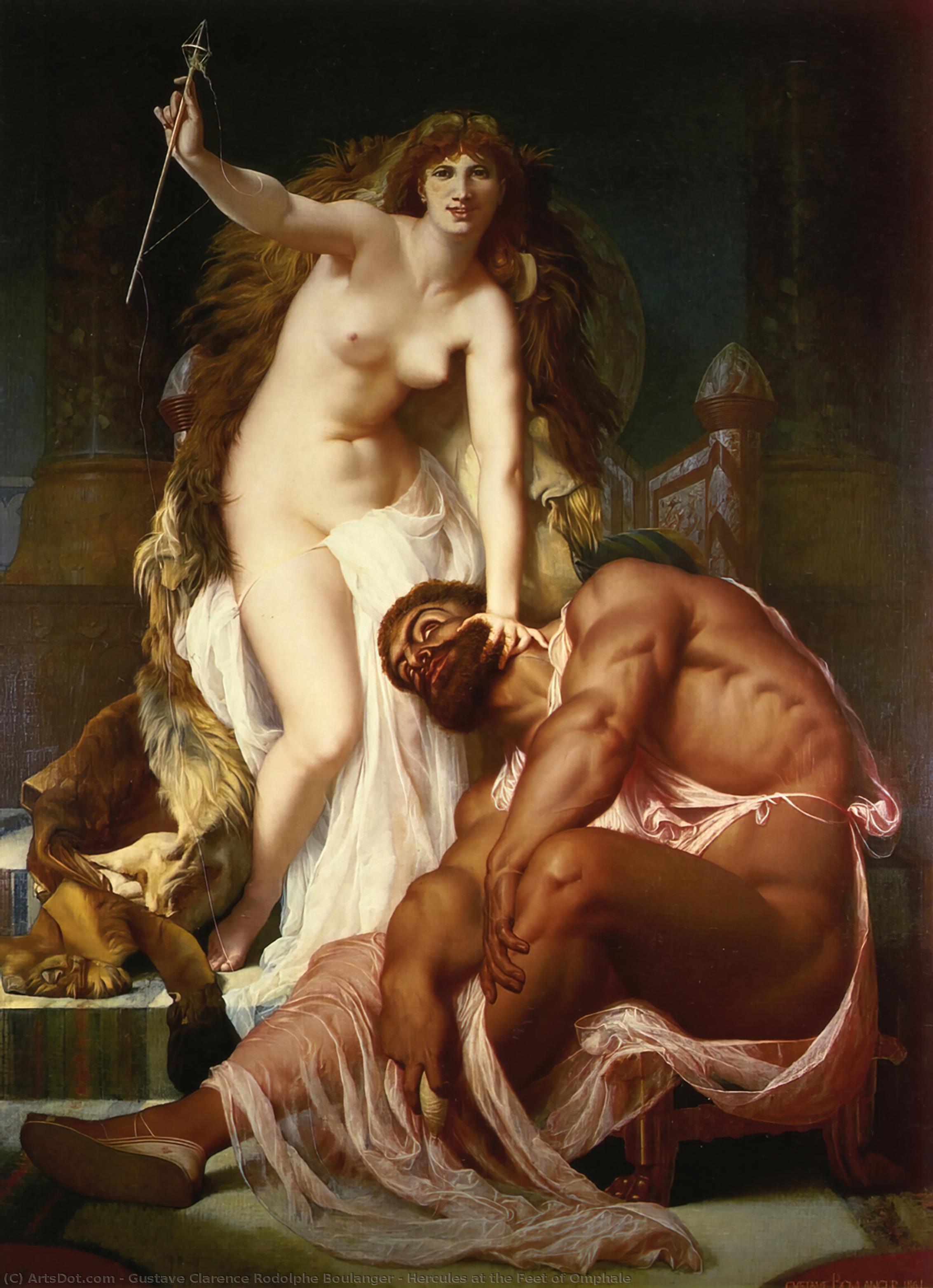 Order Art Reproductions Hercules at the Feet of Omphale, 1861 by Gustave Clarence Rodolphe Boulanger (1824-1888, France) | ArtsDot.com