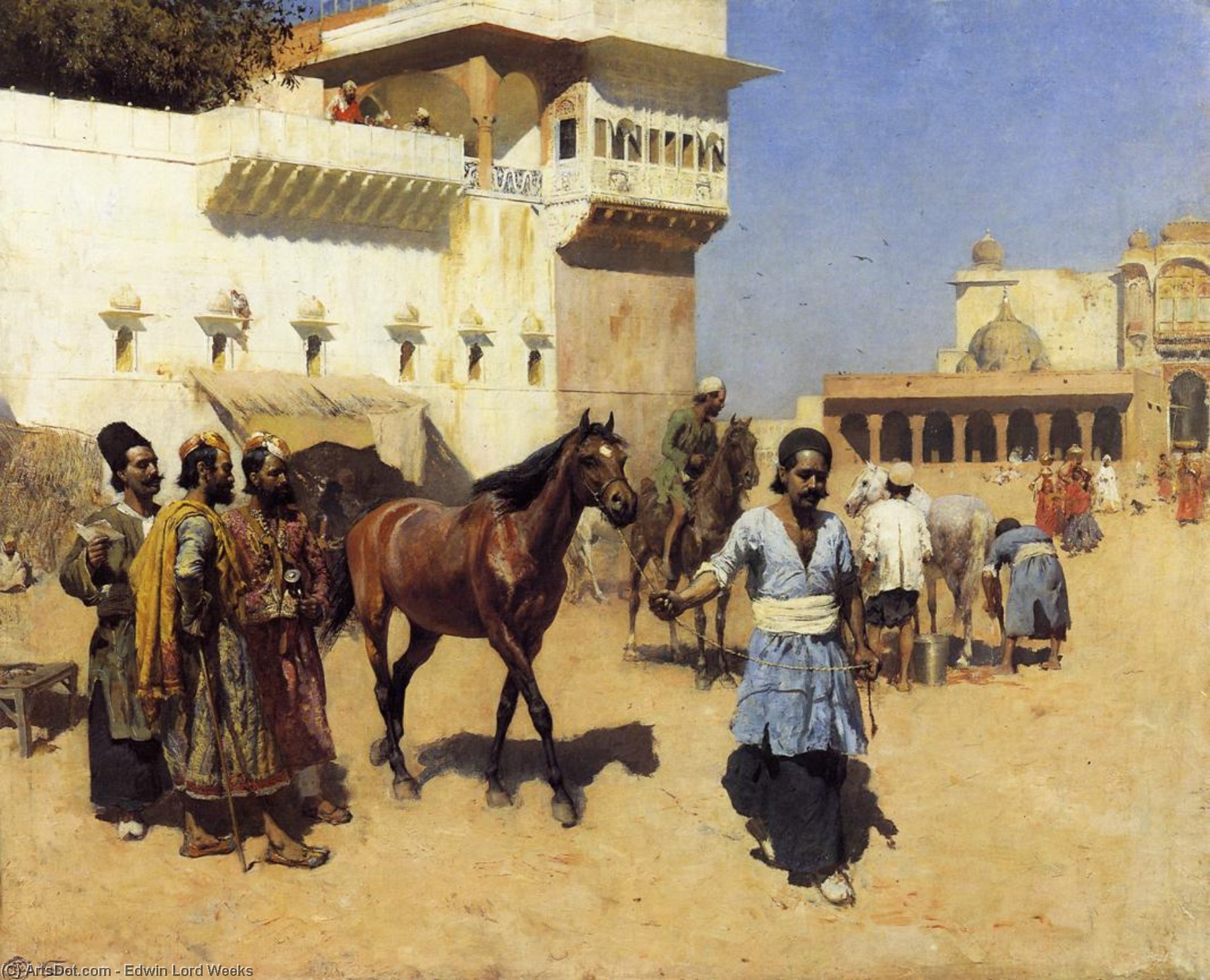 Order Artwork Replica Horse Market, Persian Stables, Bombay by Edwin Lord Weeks (1849-1903, United States) | ArtsDot.com