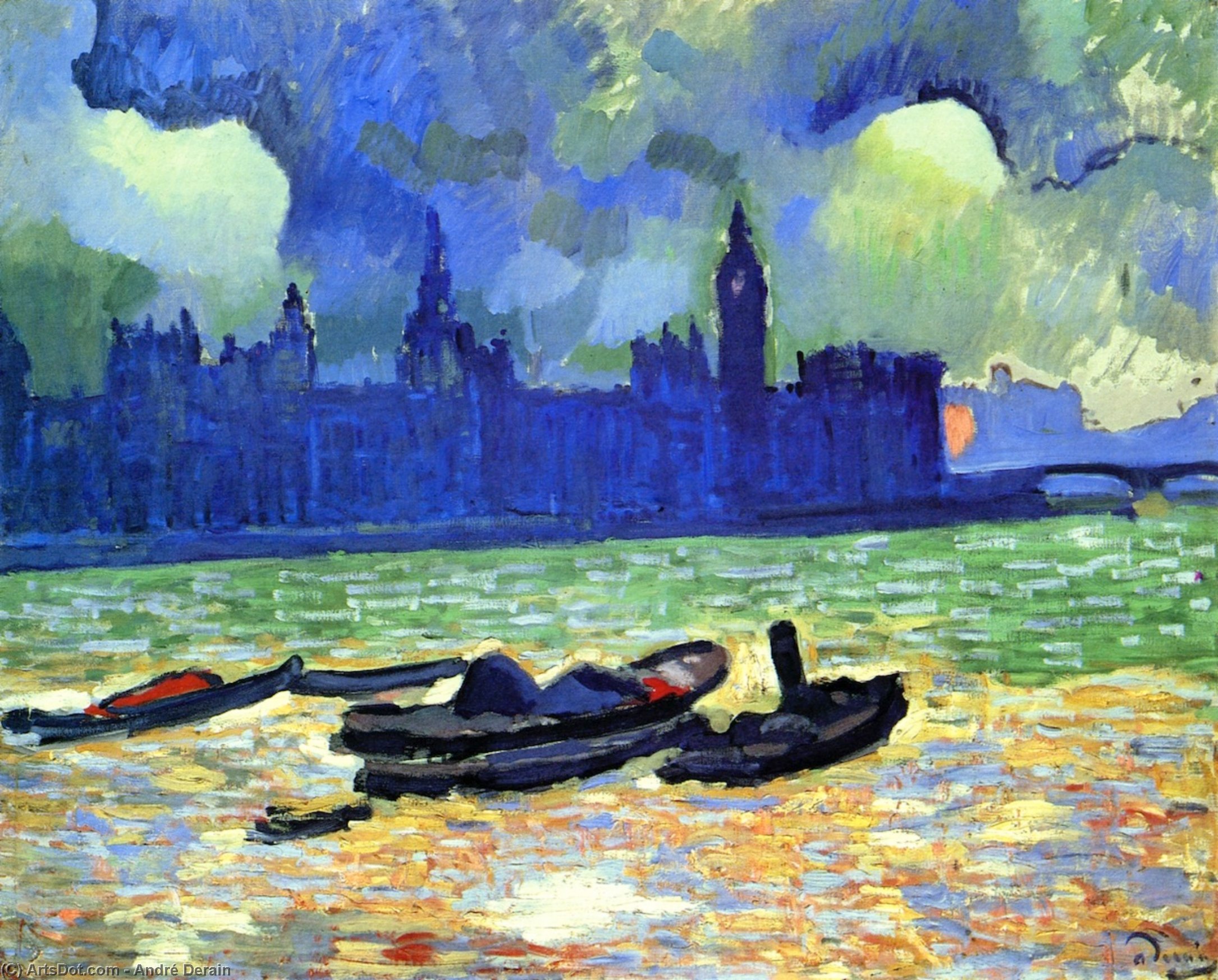 Order Oil Painting Replica Houses of Parliament at Night, London, 1906 by André Derain (Inspired By) (1880-1954, France) | ArtsDot.com