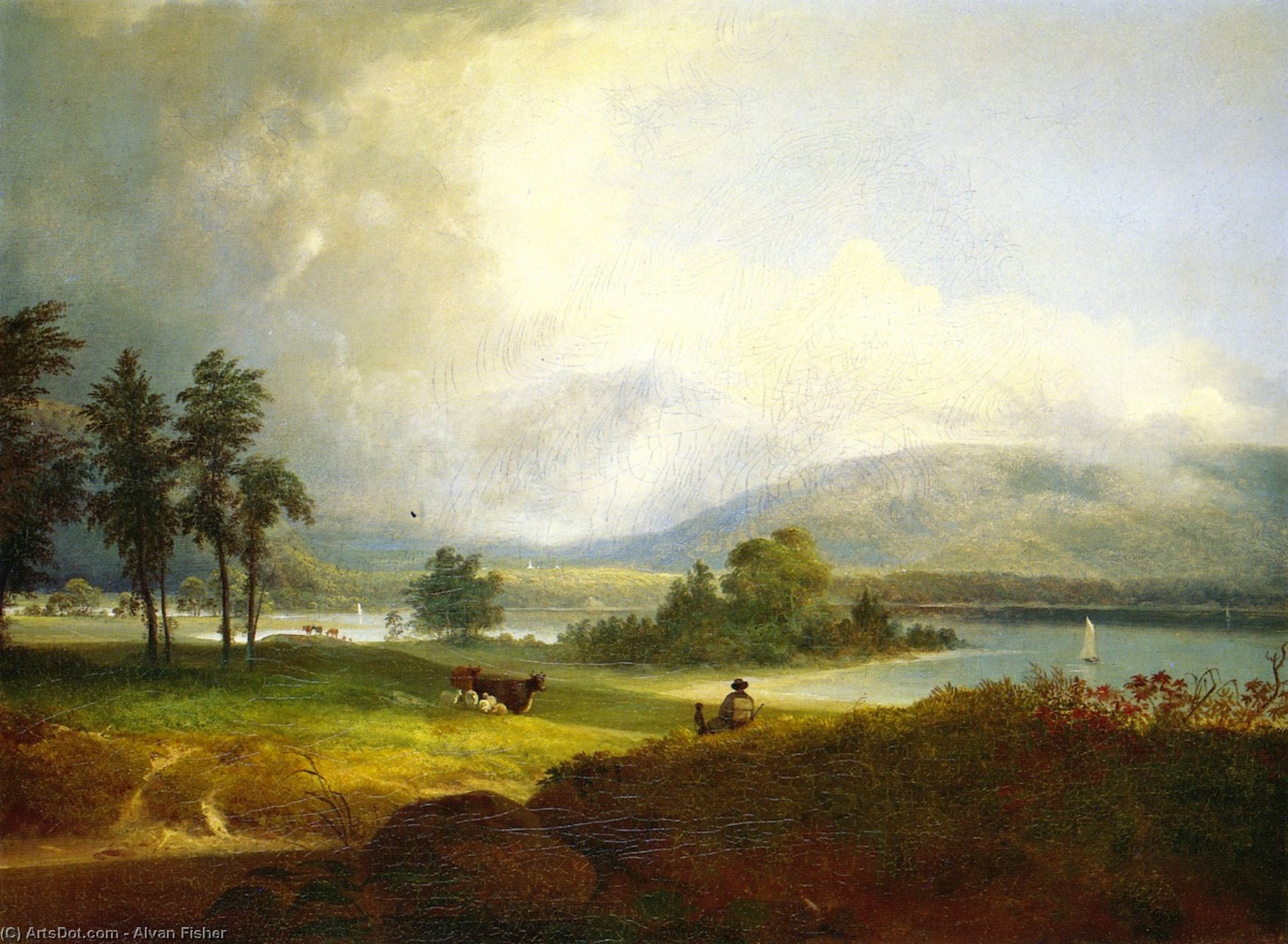 Buy Museum Art Reproductions Hudson River near West Point, 1853 by Alvan Fisher (1792-1863, United States) | ArtsDot.com