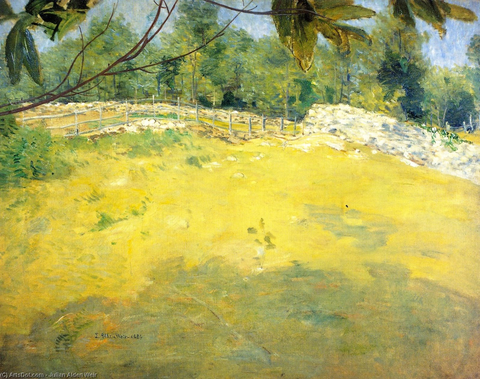 Order Artwork Replica In the Shade of a Tree (also known as Sunlight, Connecticut), 1900 by Julian Alden Weir (1852-1919, United States) | ArtsDot.com