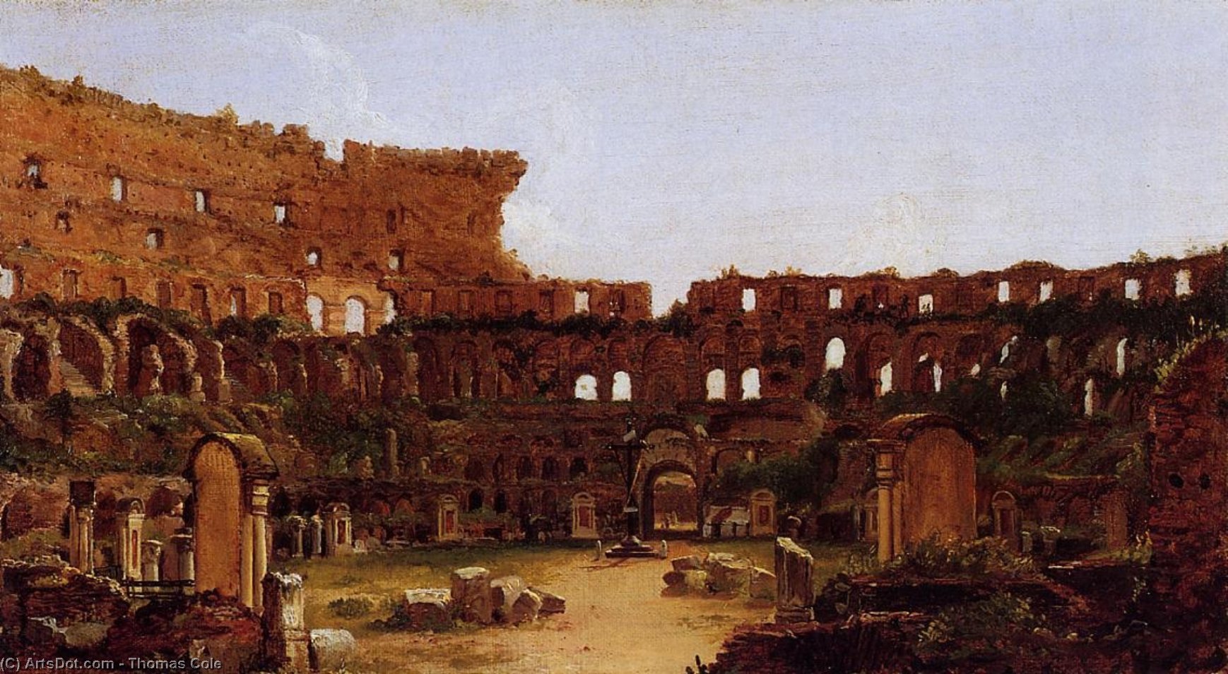 Buy Museum Art Reproductions Interior of the Colosseum, Rome, 1832 by Thomas Cole (1801-1848, United Kingdom) | ArtsDot.com