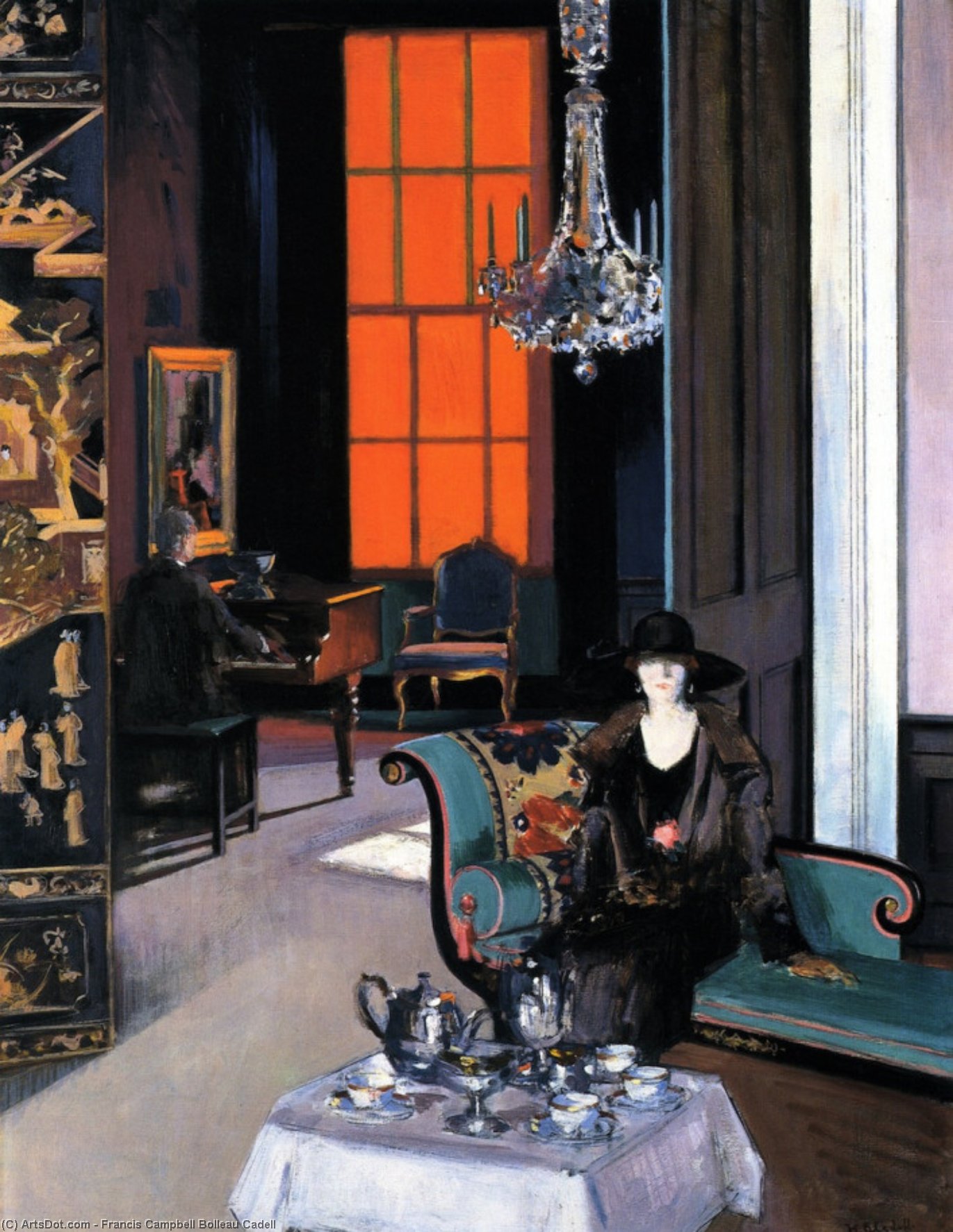 Buy Museum Art Reproductions Interior: The Orange Blind, 1927 by Francis Campbell Boileau Cadell | ArtsDot.com