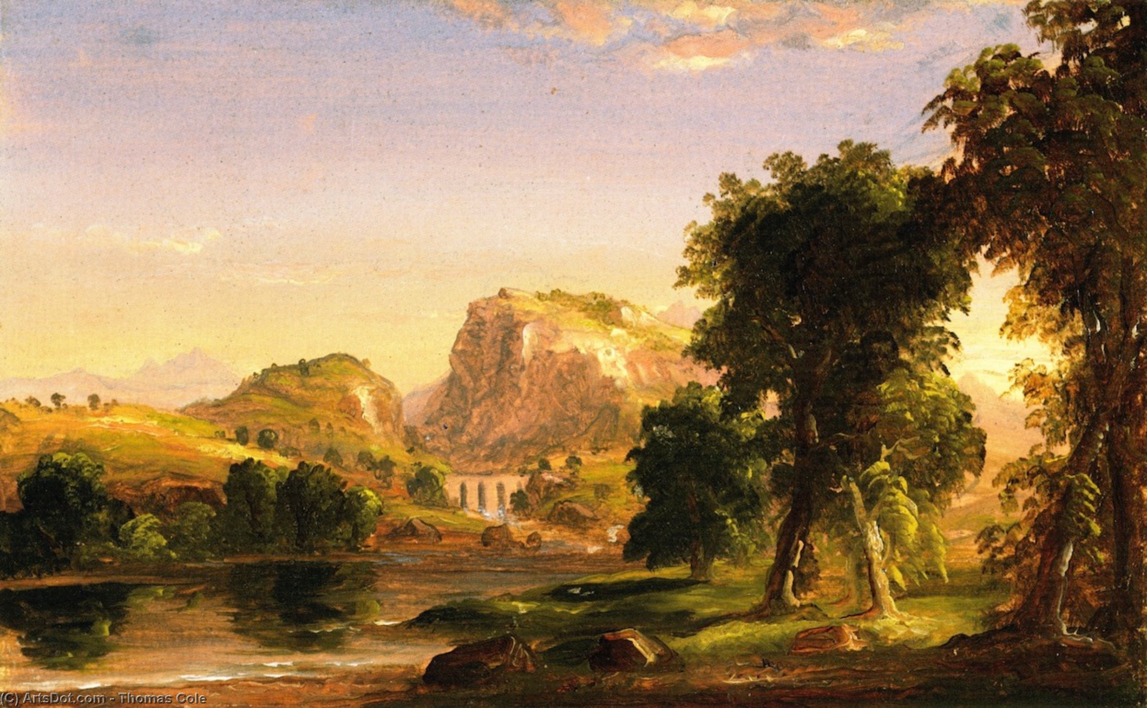 Order Oil Painting Replica Italian Landscape by Thomas Cole (1801-1848, United Kingdom) | ArtsDot.com