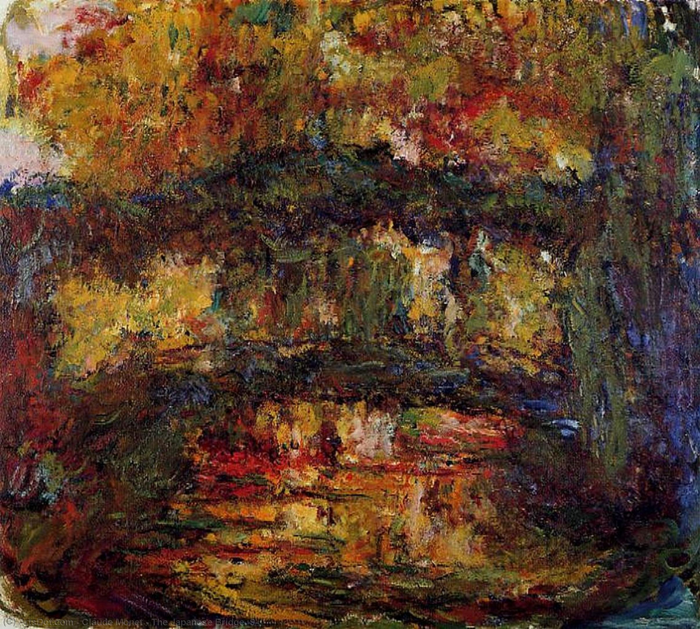 购买 博物馆艺术复制品，艺术复制品，绘画复制品，博物馆质量版画，美术复制品，着名绘画复制品，博物馆品质复制品，帆布艺术版画 日本大桥(9), 1918 通过 Claude Monet (1840-1926, France) | ArtsDot.com