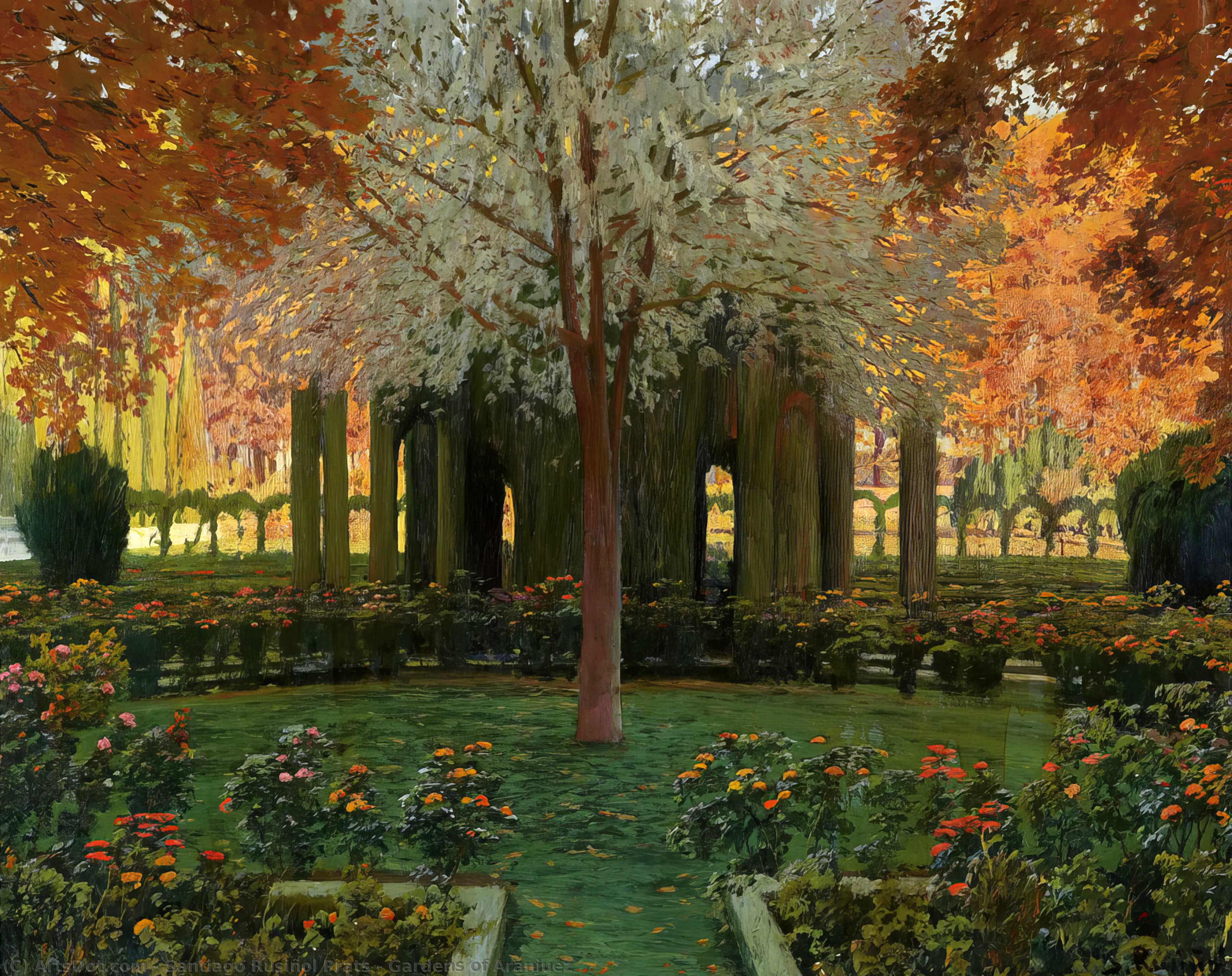 Order Paintings Reproductions Gardens of Aranjuez by Santiago Rusiñol Prats (1861-1931, Spain) | ArtsDot.com