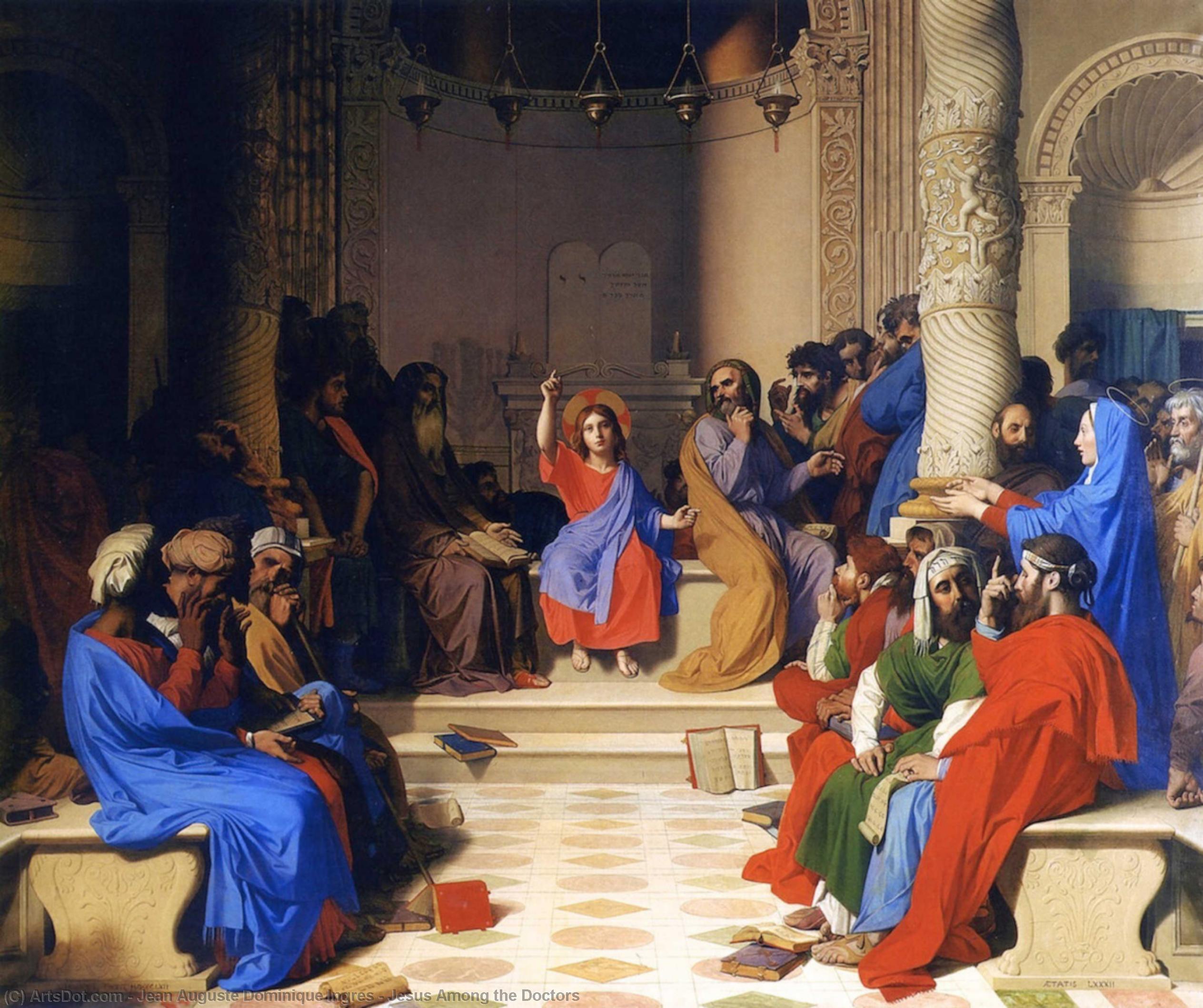 Order Paintings Reproductions Jesus Among the Doctors, 1862 by Jean Auguste Dominique Ingres (1780-1867, France) | ArtsDot.com