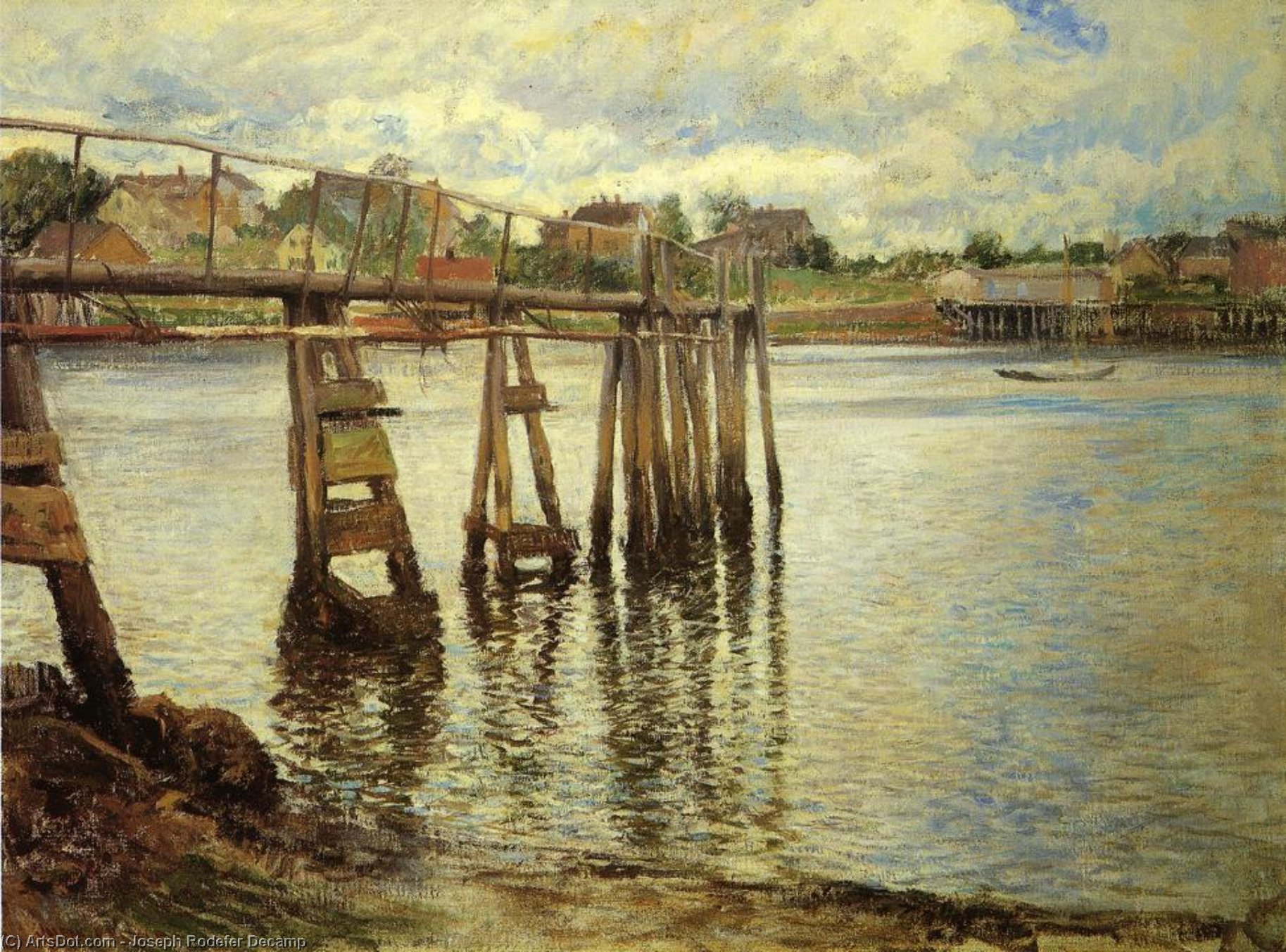 Buy Museum Art Reproductions Jetty at Low Tide (also known as The Water Pier), 1901 by Joseph Rodefer Decamp (1858-1923, United States) | ArtsDot.com