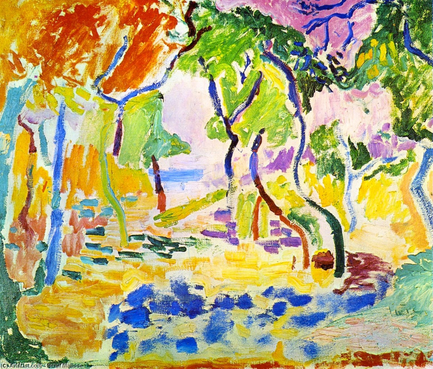 顺序 手工油畫 The Joy of Life (study) 。, 1905 通过 Henri Matisse (灵感来自) (1869-1954, France) | ArtsDot.com