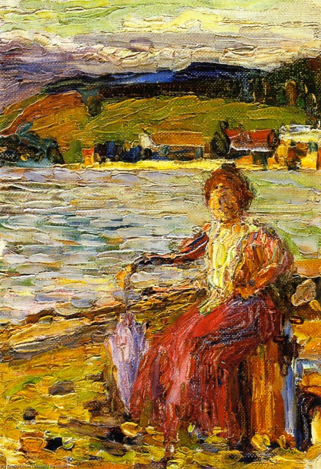 Order Oil Painting Replica Kochel - Lady Seated by a Lakeside, 1902 by Wassily Kandinsky (1866-1944, Russia) | ArtsDot.com
