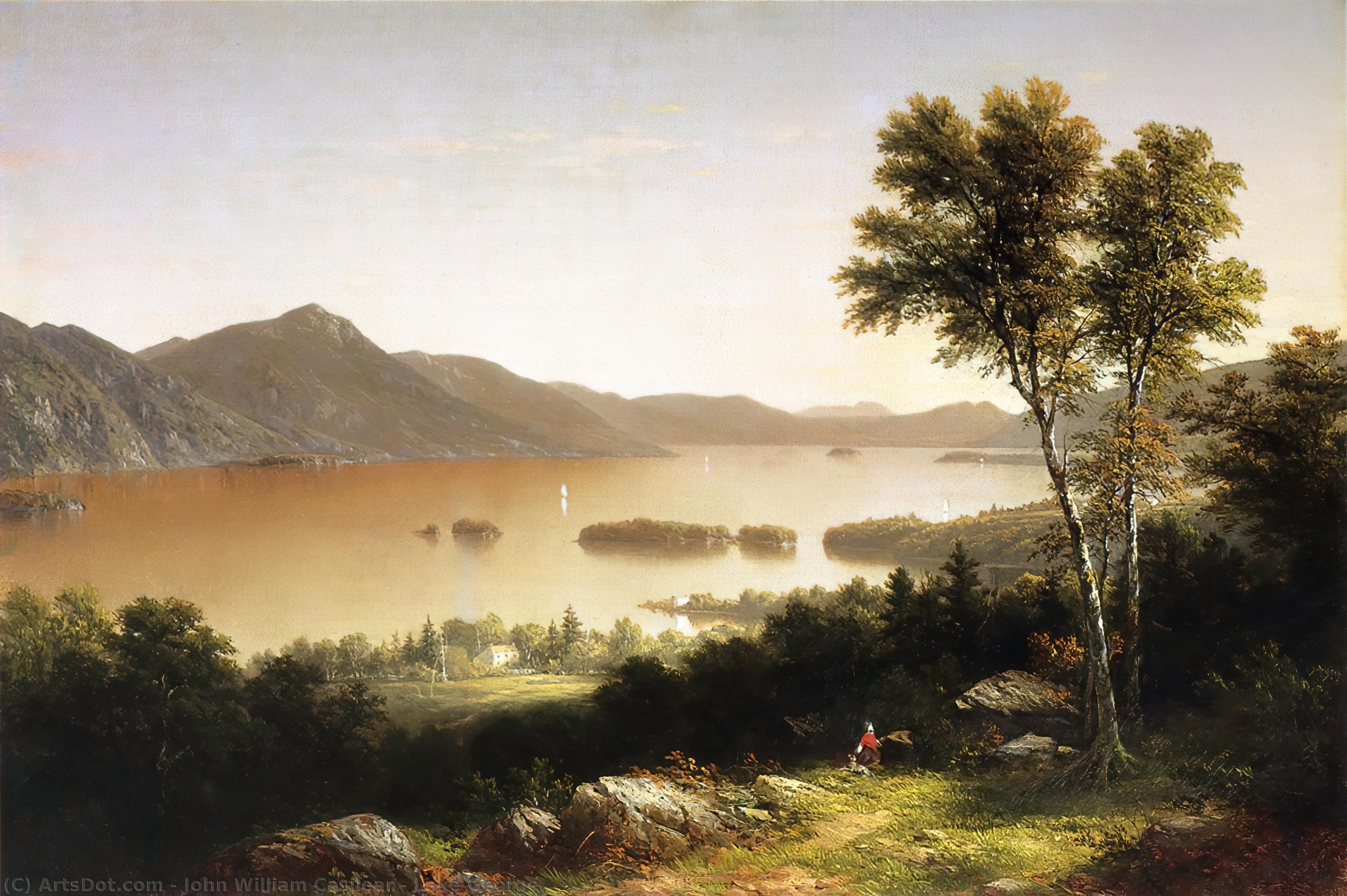 Order Oil Painting Replica Lake George, 1857 by John William Casilear (1811-1883, United States) | ArtsDot.com