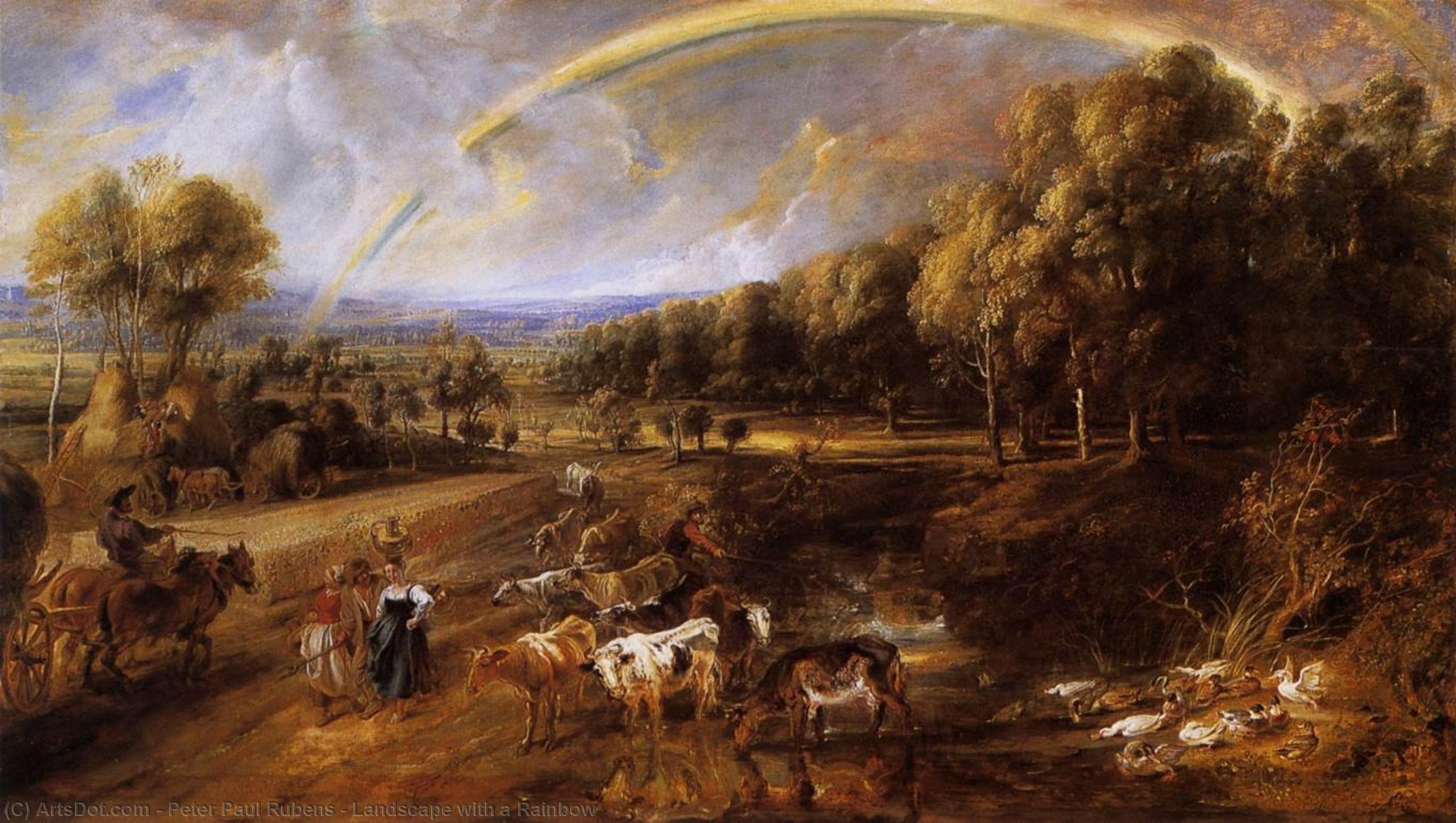 Order Oil Painting Replica Landscape with a Rainbow, 1638 by Peter Paul Rubens (1577-1640, Germany) | ArtsDot.com