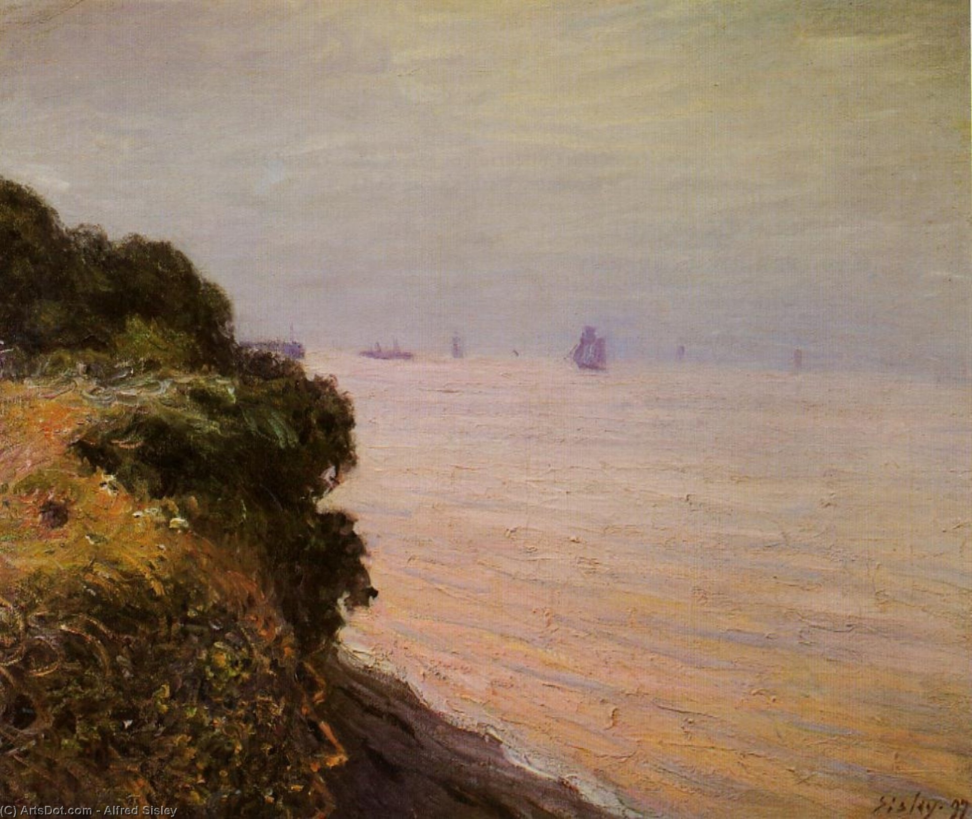 Order Paintings Reproductions Langland Bay, England, Morning, 1897 by Alfred Sisley (1839-1899, France) | ArtsDot.com