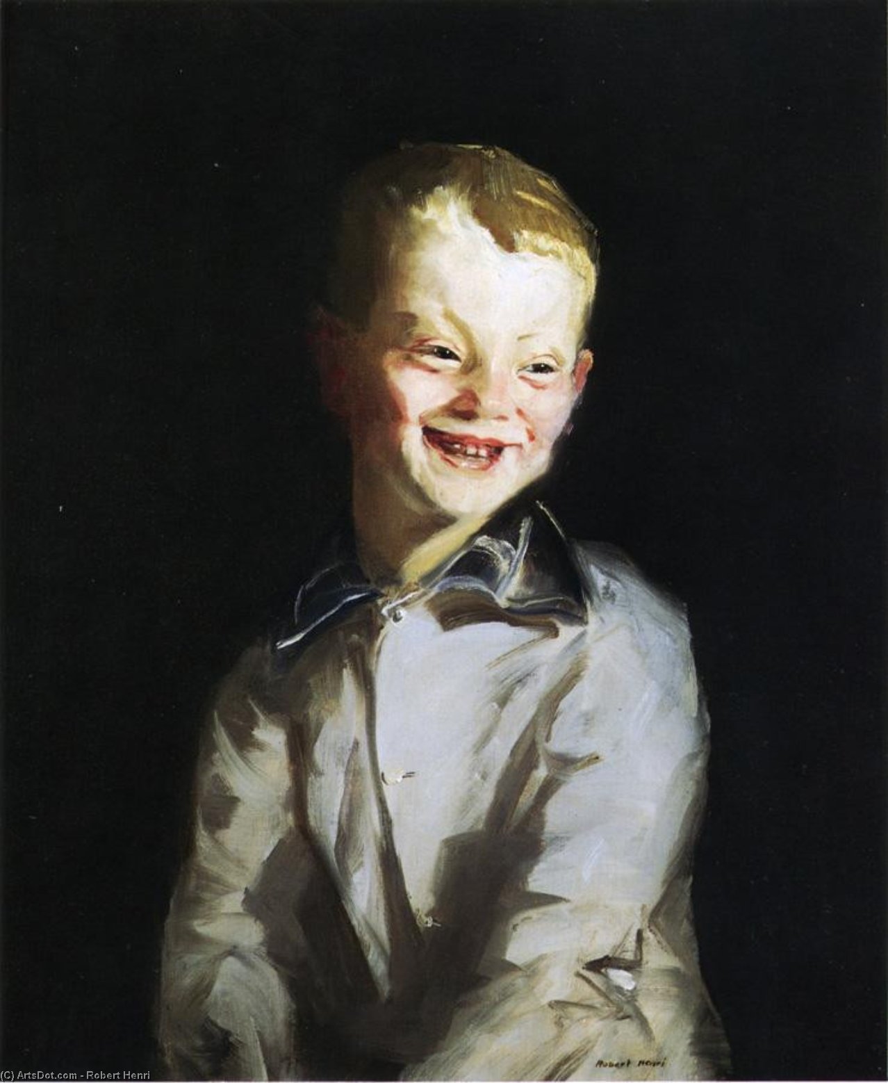 Buy Museum Art Reproductions The Laughing Boy (also known as Jobie), 1910 by Robert Henri (1865-1929, United States) | ArtsDot.com