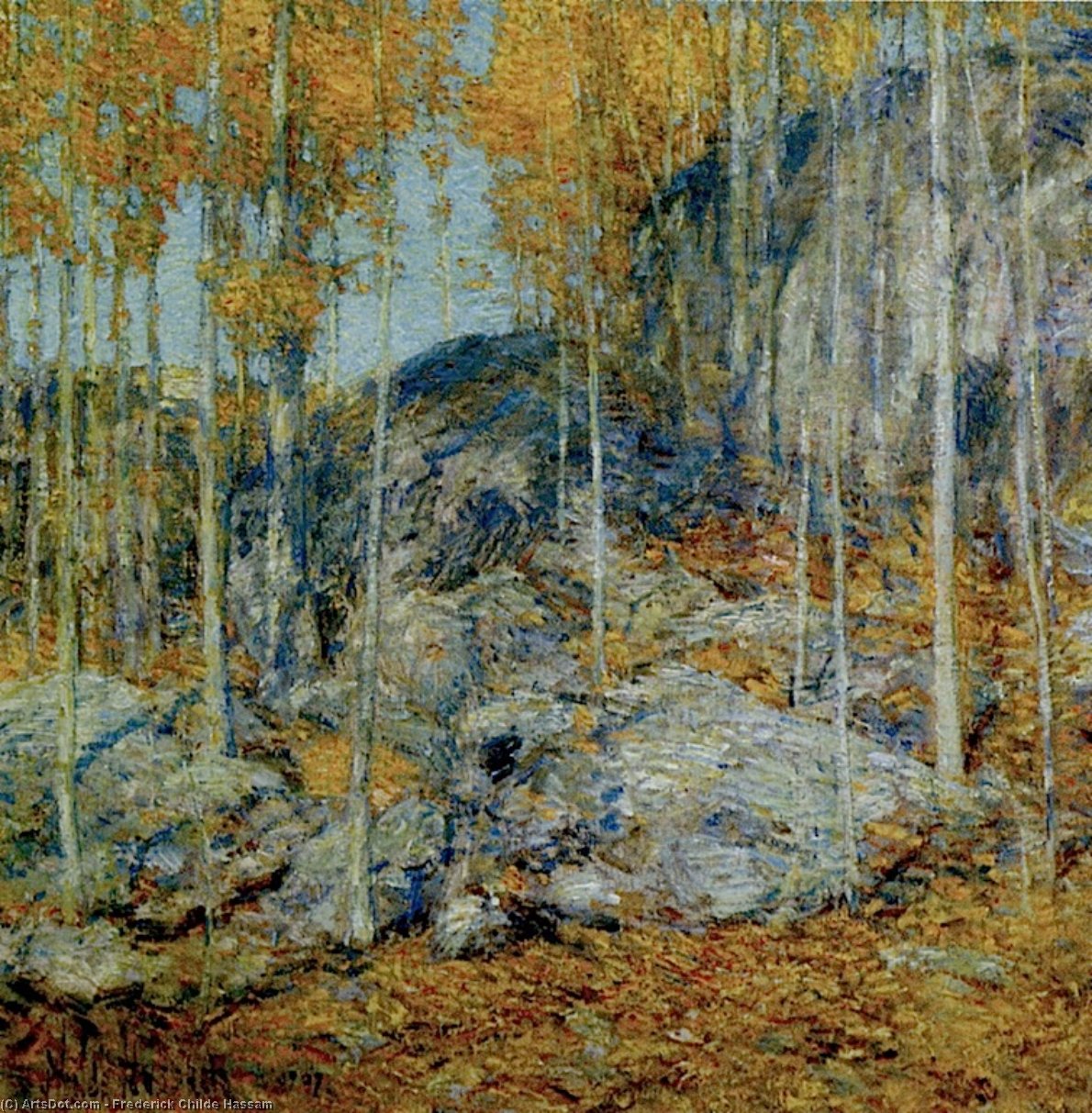 Buy Museum Art Reproductions The Ledges, October in Old Lyme, Connecticut, 1907 by Frederick Childe Hassam (1859-1935, United States) | ArtsDot.com