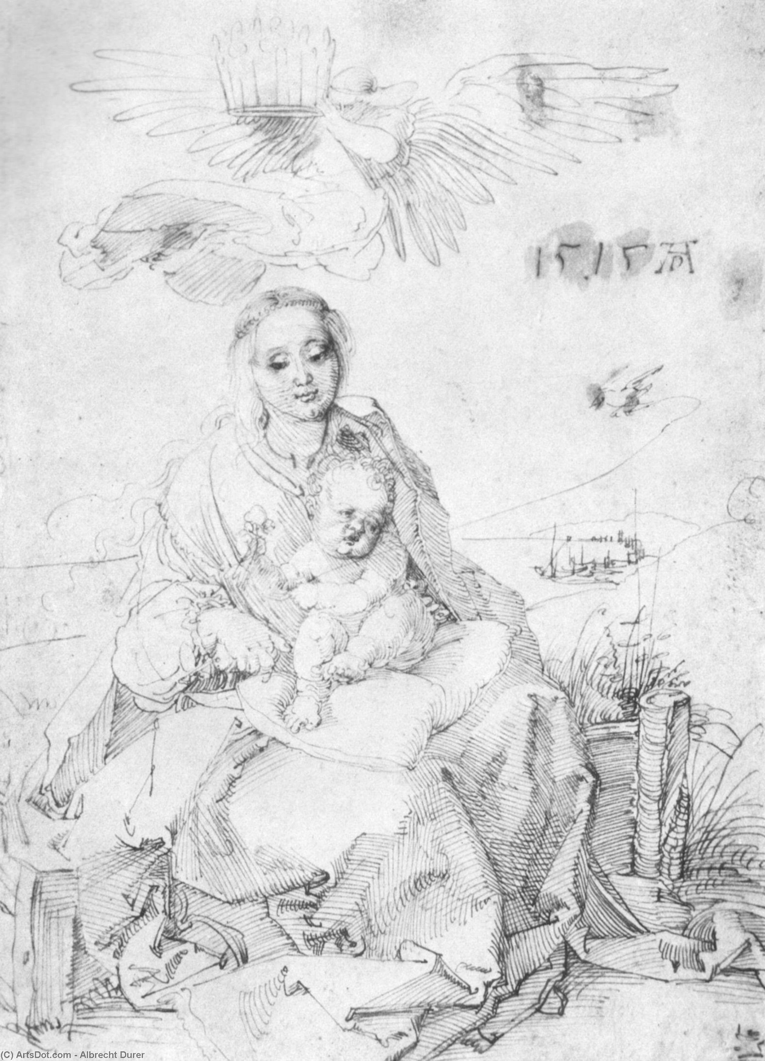 Order Oil Painting Replica Madonna and child on the grassy bank by Albrecht Durer (1471-1528, Italy) | ArtsDot.com