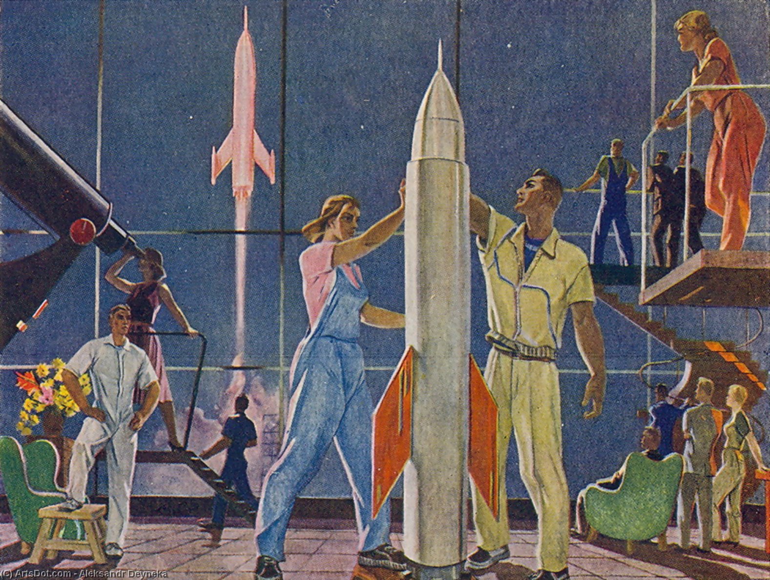 Buy Museum Art Reproductions Conquerors of Space, 1961 by Aleksandr Deyneka (Inspired By) (1899-1969, Russia) | ArtsDot.com