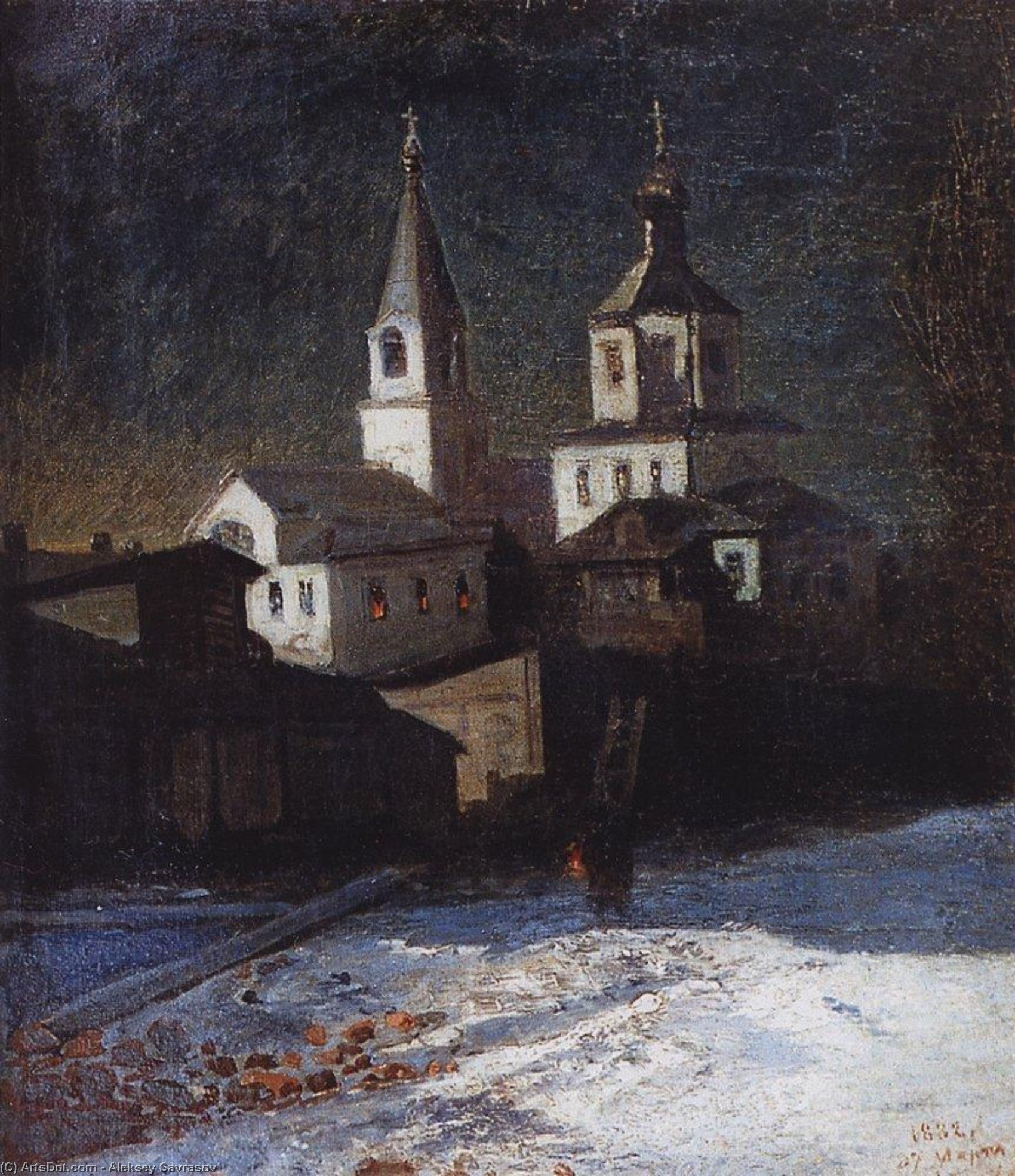Order Oil Painting Replica Church of Elijah the ordinary in Moscow, 1882 by Aleksey Savrasov (1830-1897, Russia) | ArtsDot.com