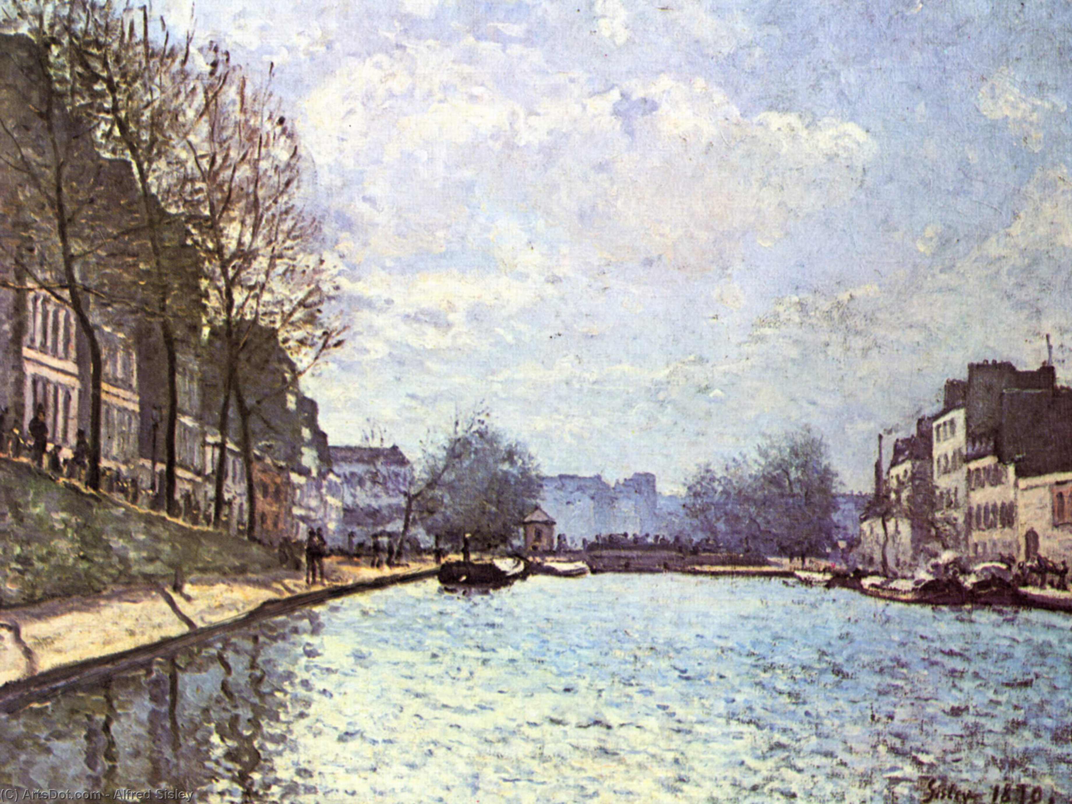 Order Artwork Replica View of the Canal Saint Martin, 1870 by Alfred Sisley (1839-1899, France) | ArtsDot.com