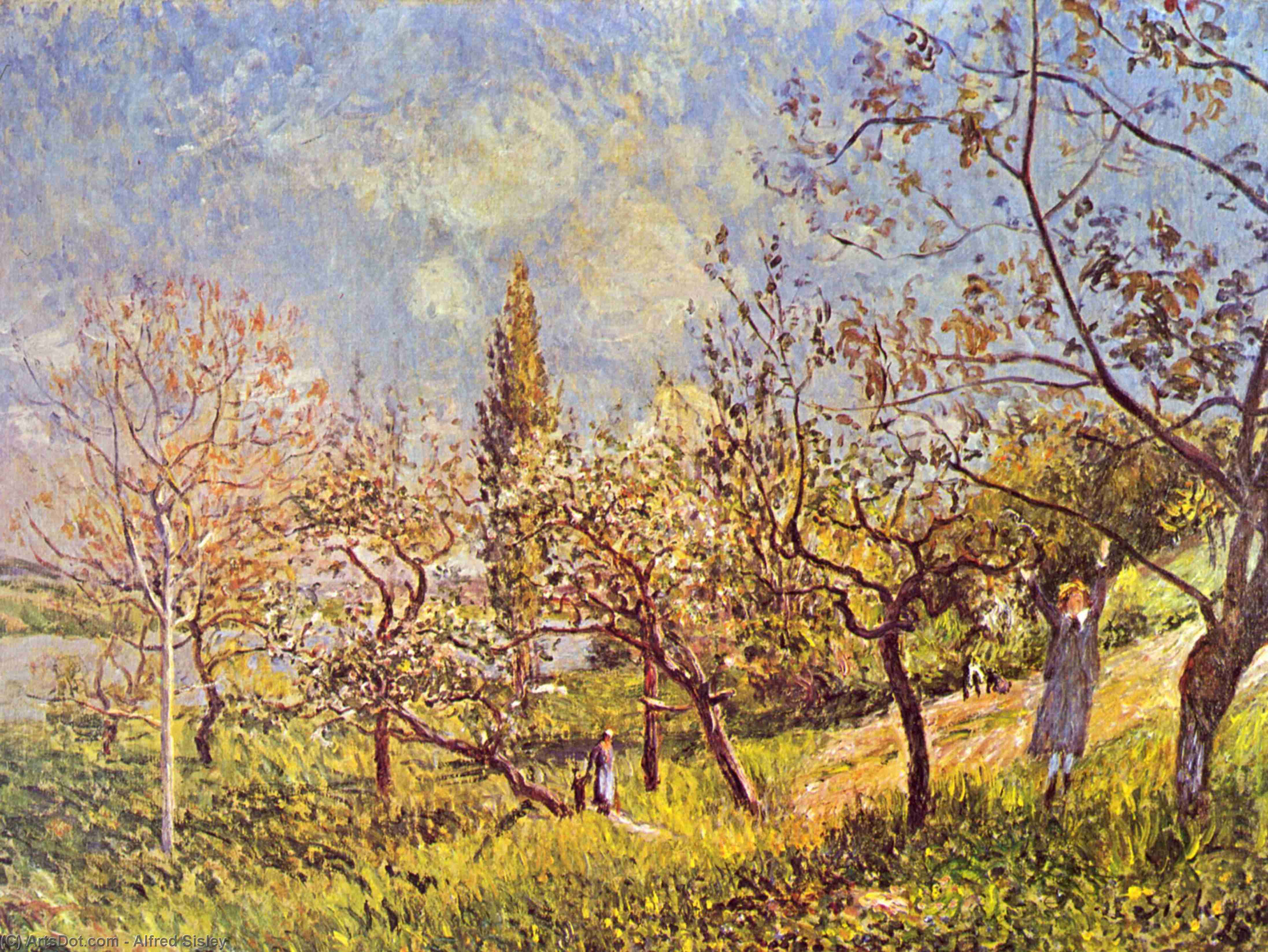 Order Oil Painting Replica Orchard in spring, 1881 by Alfred Sisley (1839-1899, France) | ArtsDot.com