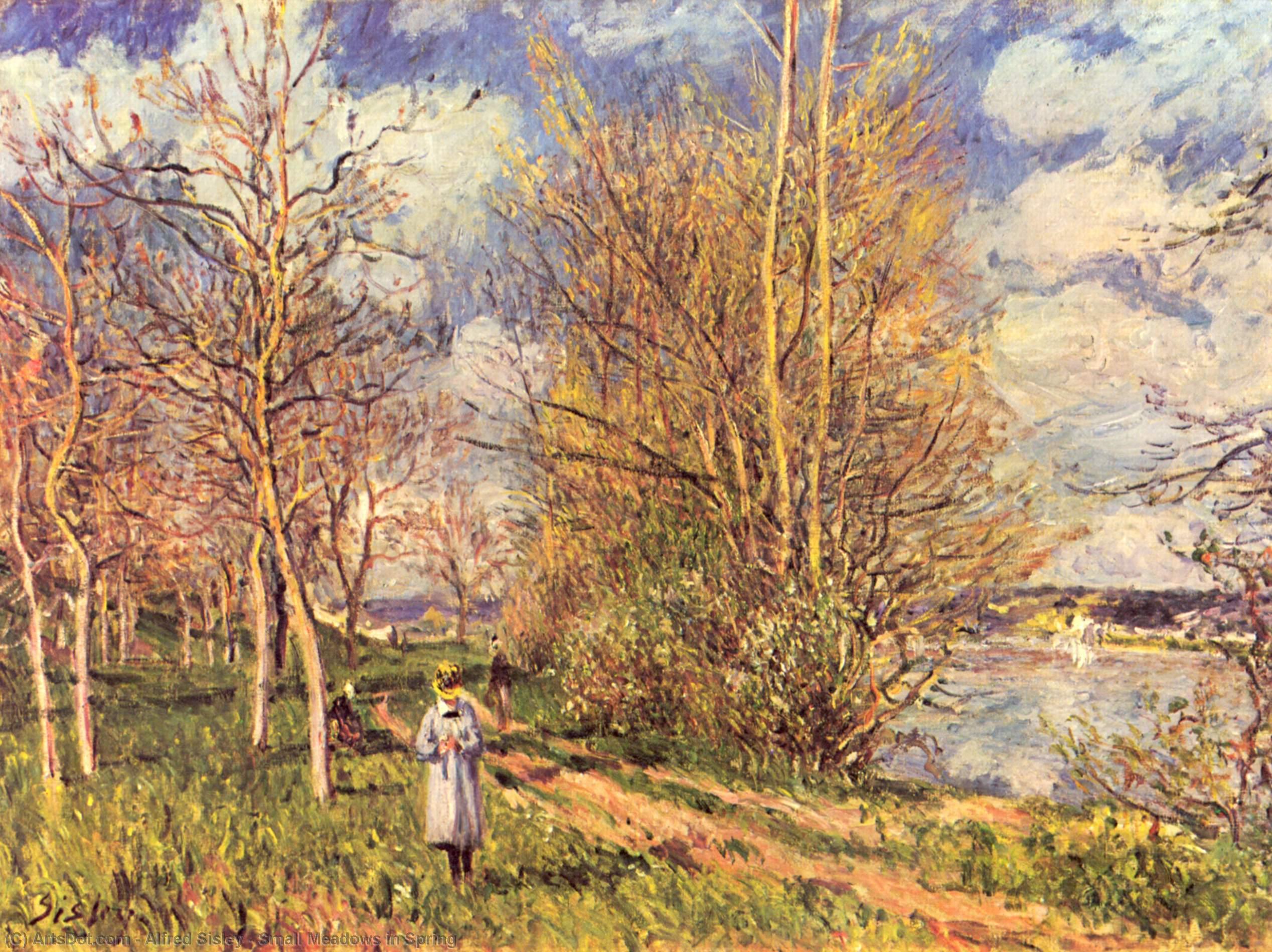 Order Oil Painting Replica Small Meadows in Spring, 1880 by Alfred Sisley (1839-1899, France) | ArtsDot.com