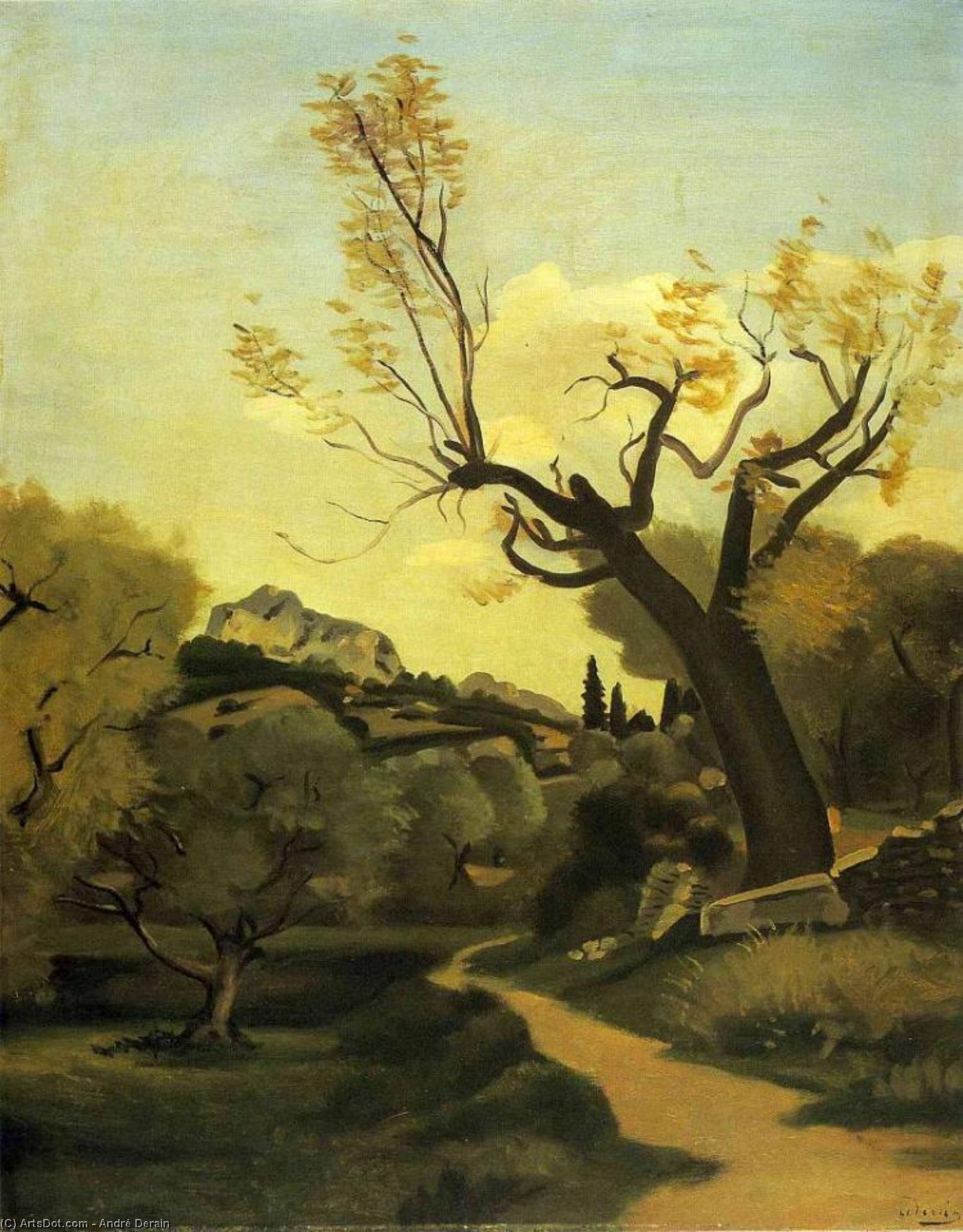 Order Artwork Replica The road and the tree by André Derain (Inspired By) (1880-1954, France) | ArtsDot.com