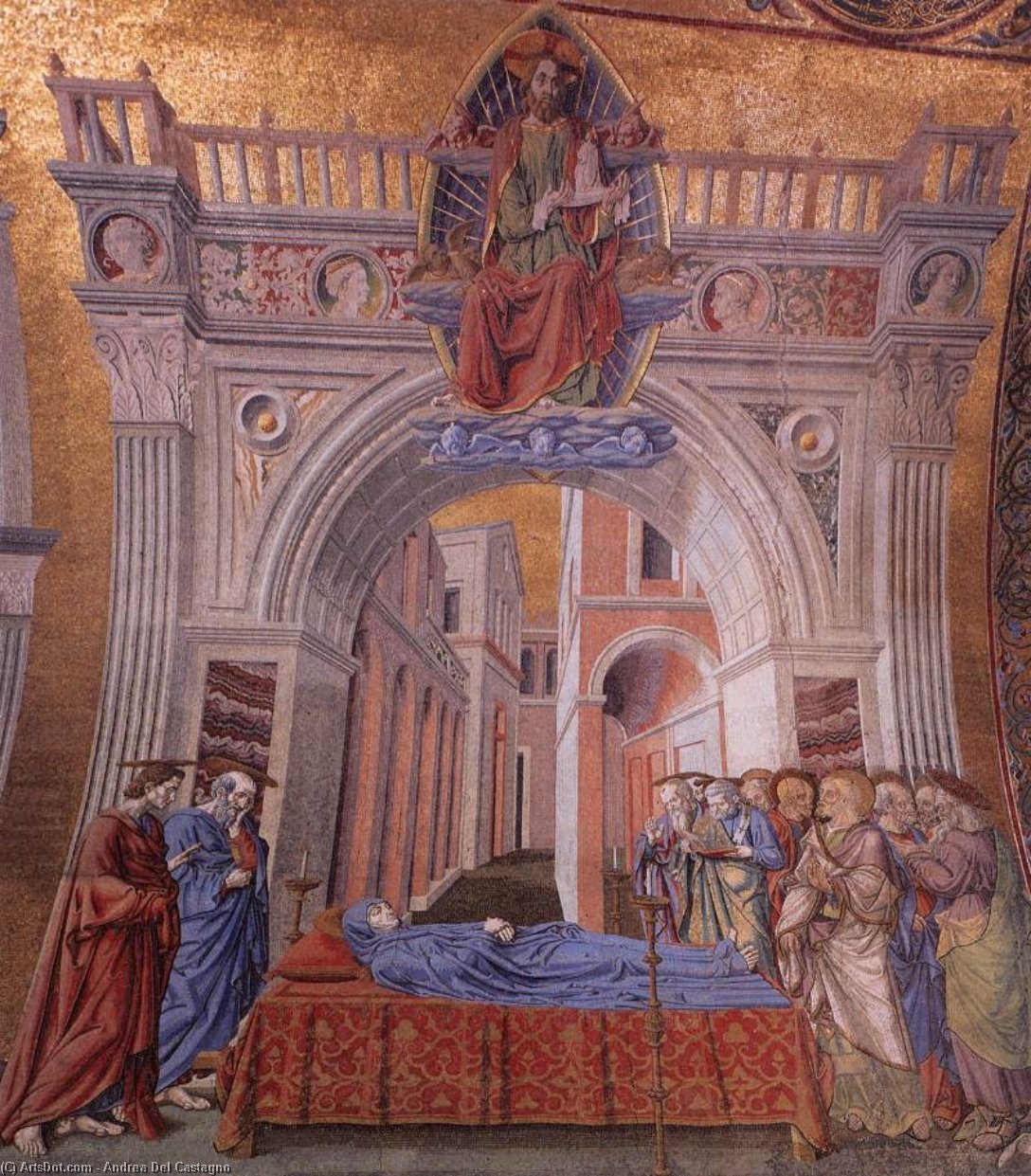 Order Oil Painting Replica Dormition of the Virgin, 1443 by Andrea Del Castagno (1419-1457, Italy) | ArtsDot.com