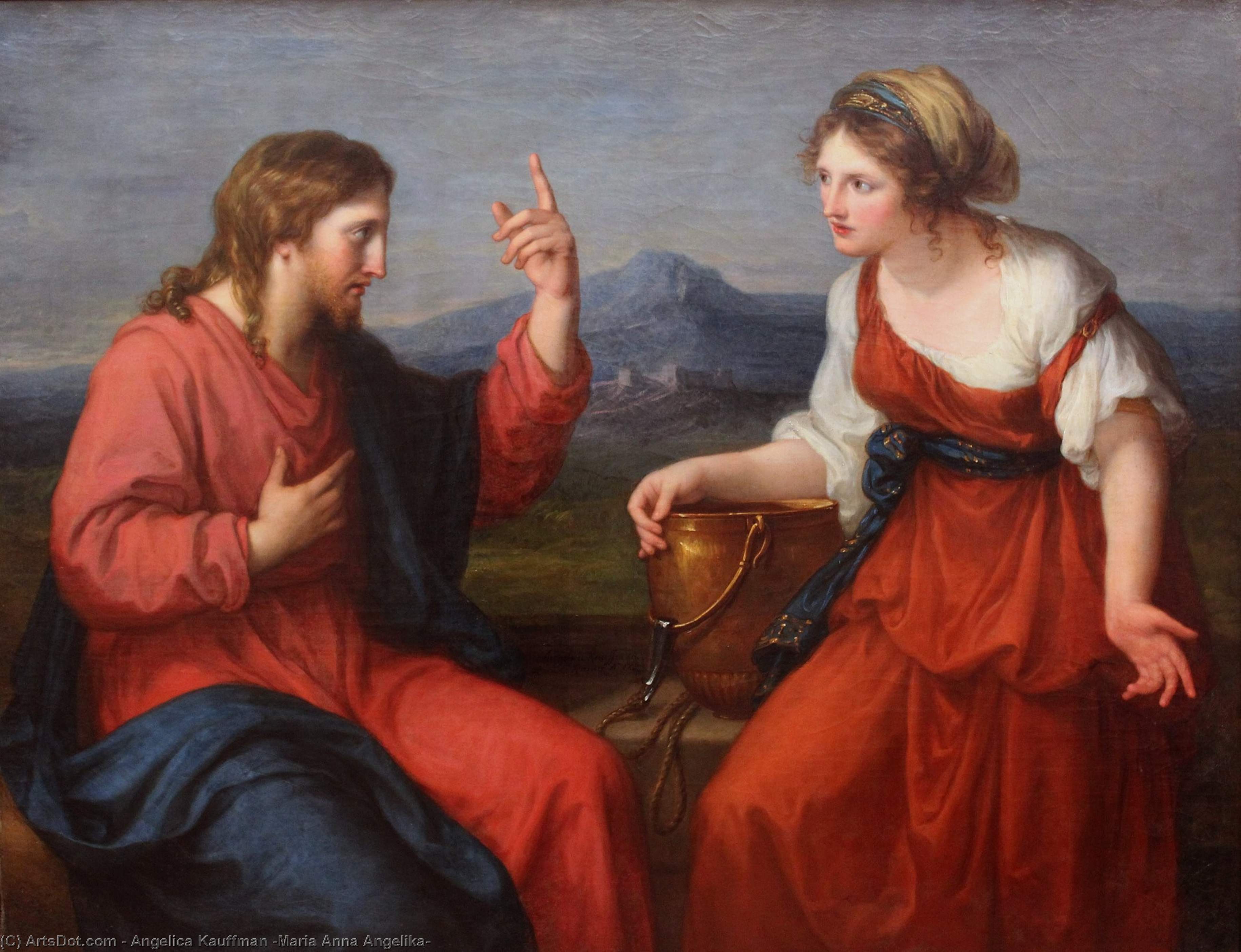 Order Paintings Reproductions Christ and the Samaritan woman at the well, 1796 by Angelica Kauffman (Maria Anna Angelika) | ArtsDot.com