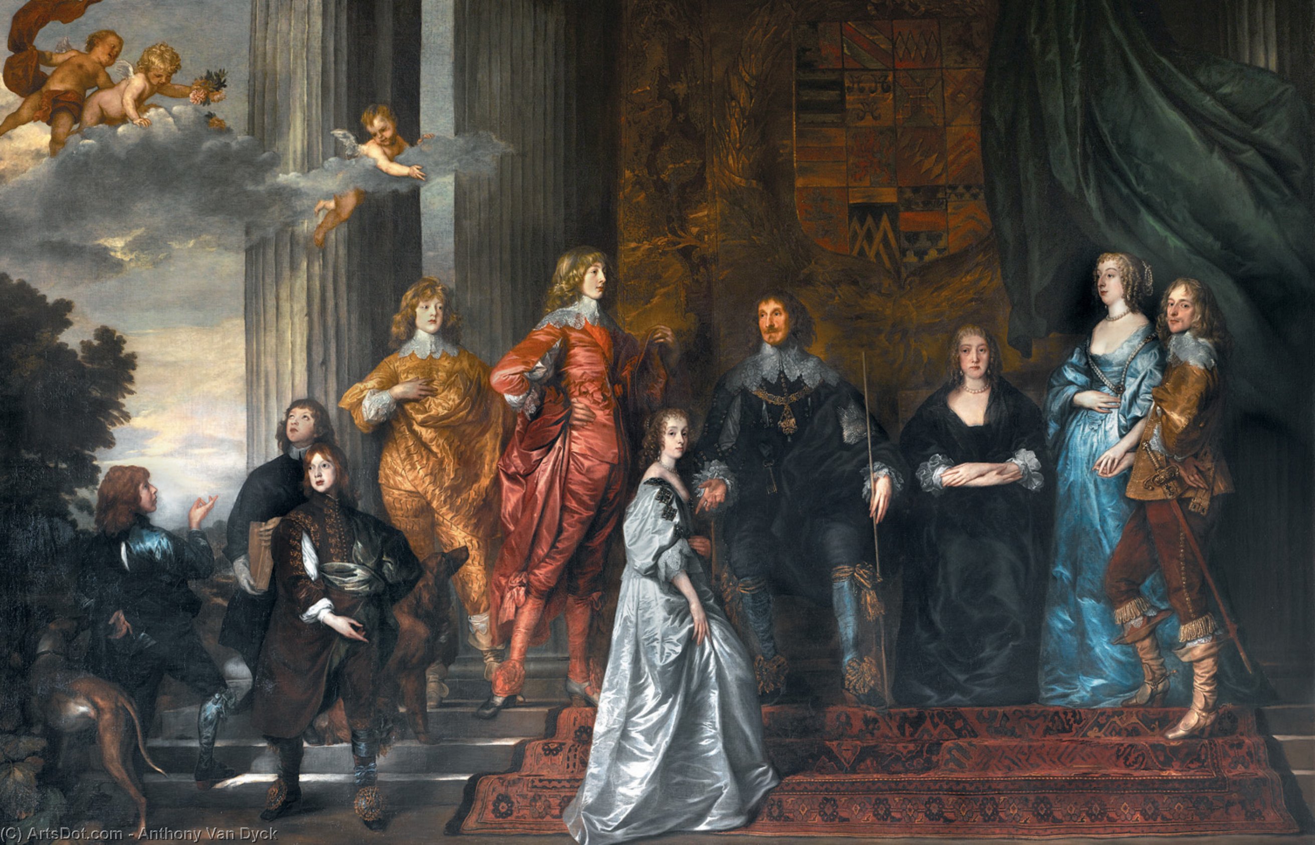 Buy Museum Art Reproductions Philip, 4th Earl of Pembroke and His Family, 1630 by Anthony Van Dyck (1599-1641, Belgium) | ArtsDot.com