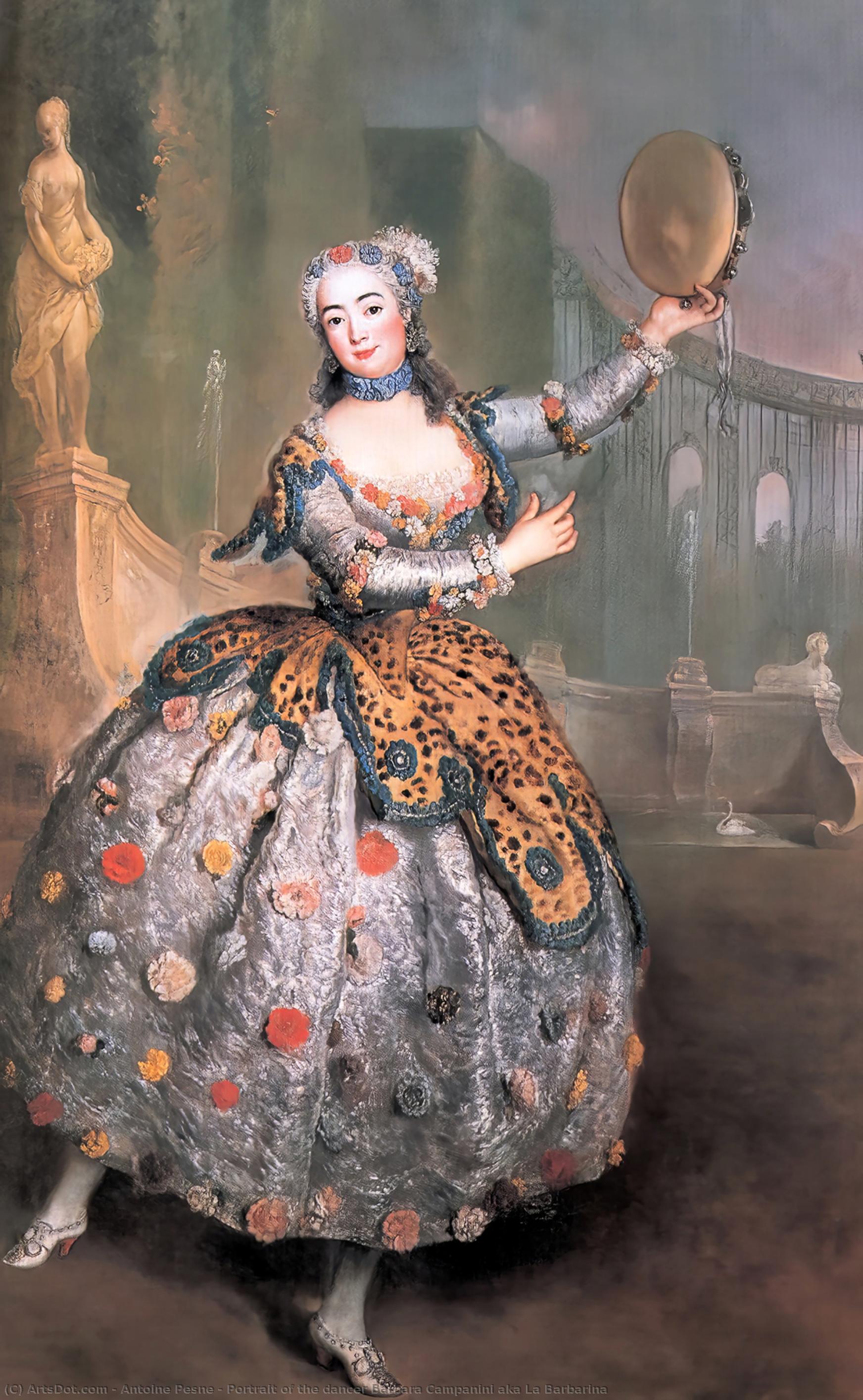 Order Paintings Reproductions Portrait of the dancer Barbara Campanini aka La Barbarina, 1745 by Antoine Pesne (1683-1757, France) | ArtsDot.com