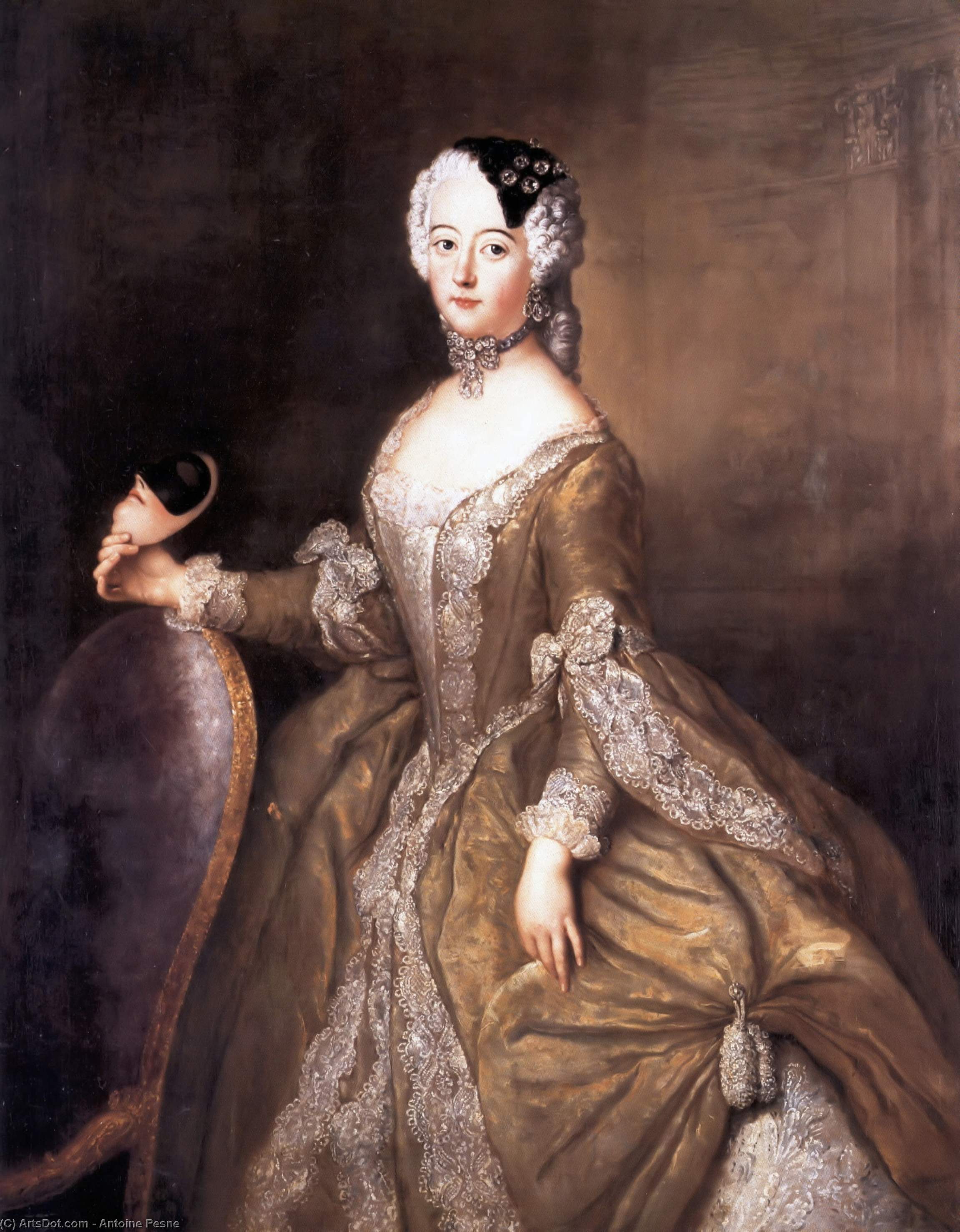 Order Art Reproductions Luise Ulrike of Prussia, Queen of Sweden, 1744 by Antoine Pesne (1683-1757, France) | ArtsDot.com