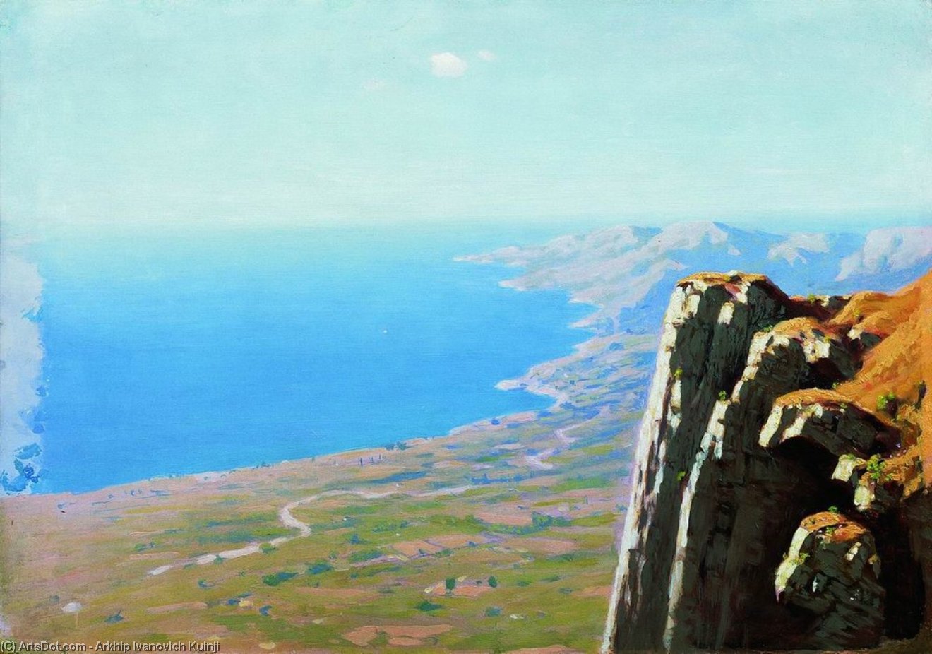 Order Oil Painting Replica Coast of the sea with a rock, 1908 by Arkhip Ivanovich Kuinji | ArtsDot.com