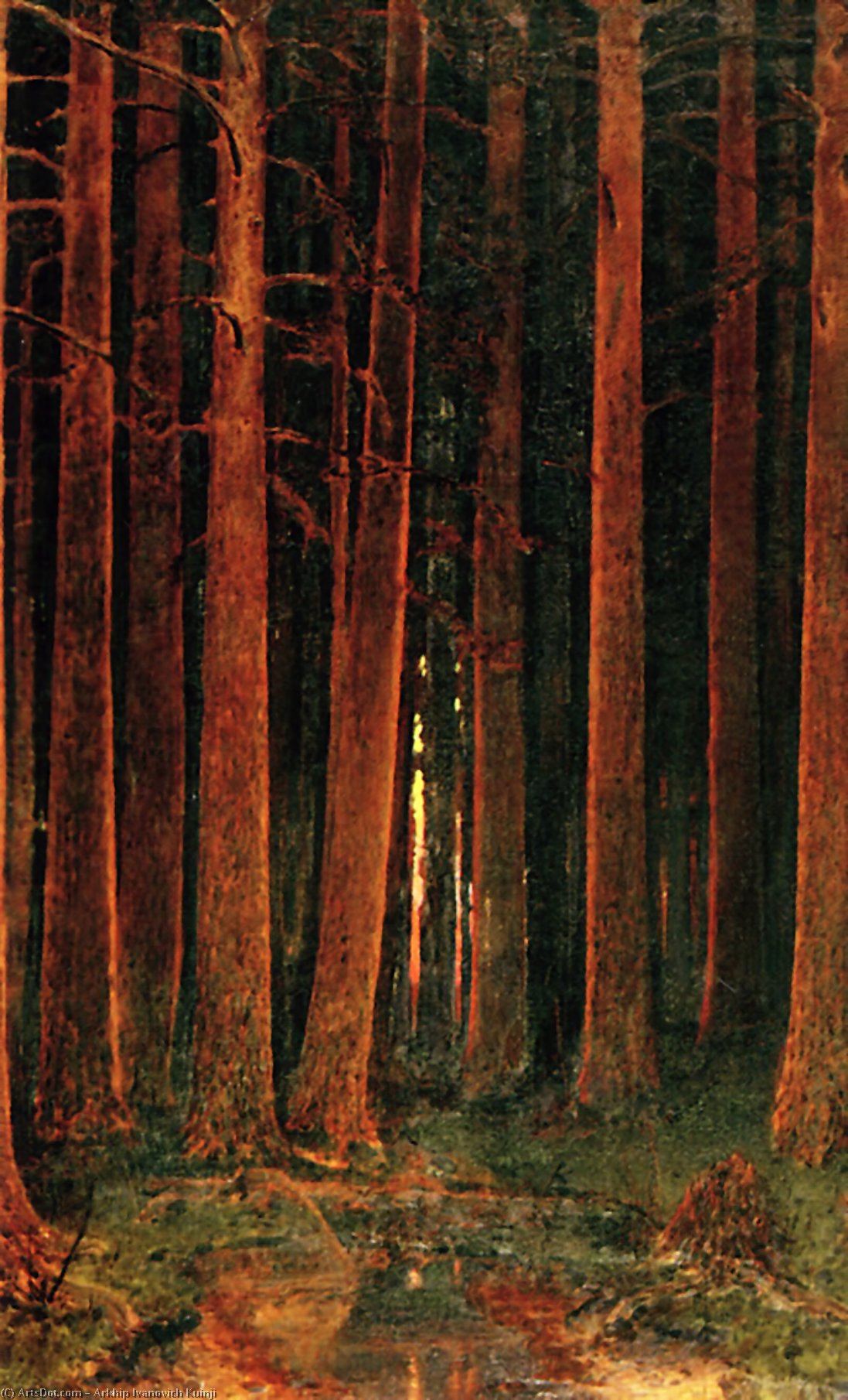 Buy Museum Art Reproductions Sunset in the forest, 1878 by Arkhip Ivanovich Kuinji | ArtsDot.com