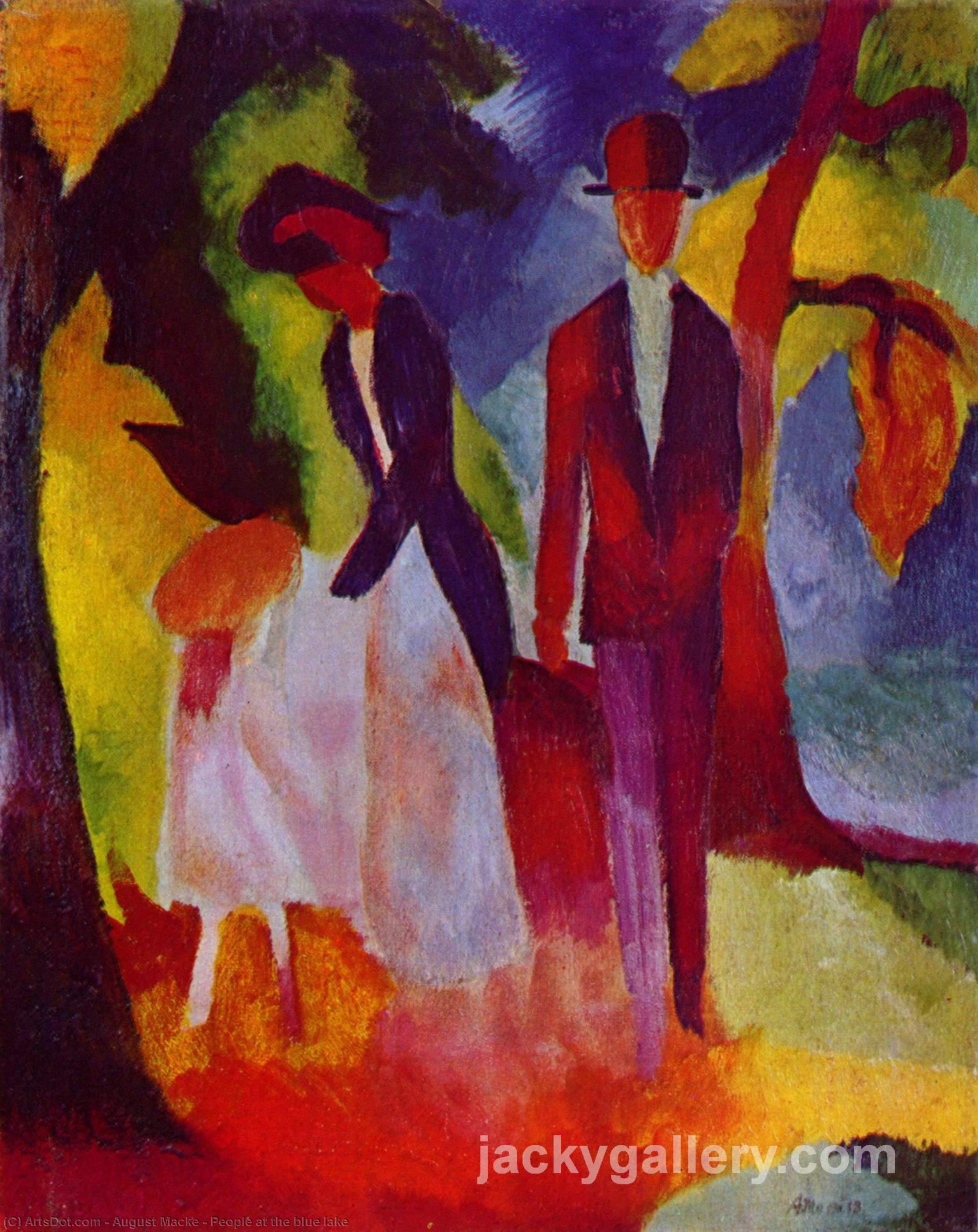 Order Oil Painting Replica People at the blue lake, 1913 by August Macke (1887-1914, Germany) | ArtsDot.com