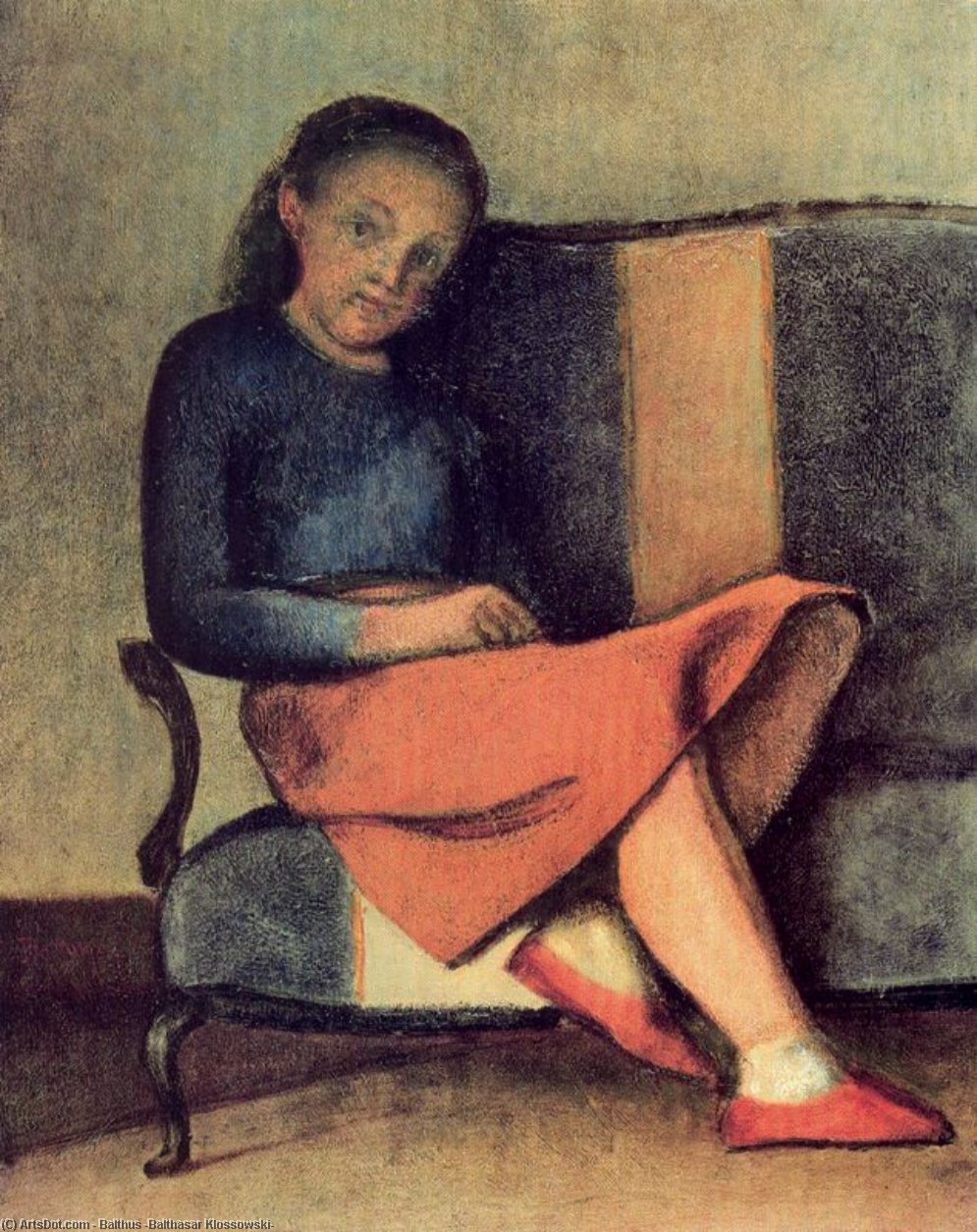 Colette sitting by Balthus (Balthasar Klossowski) (1908-2001, France) Balthus (Balthasar Klossowski) | ArtsDot.com
