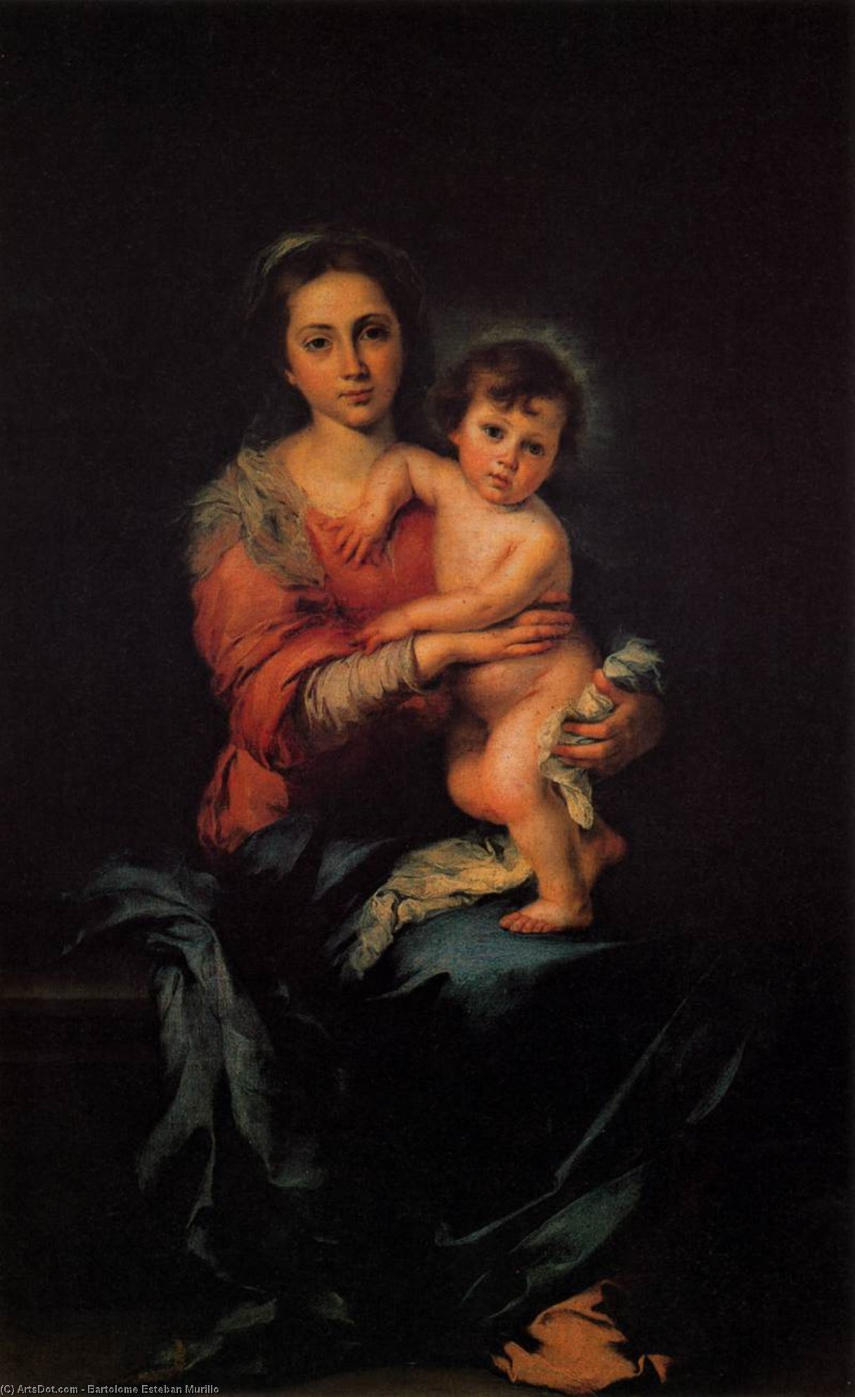 Order Art Reproductions Virgin with Child, 1650 by Bartolome Esteban Murillo (1618-1682, Spain) | ArtsDot.com