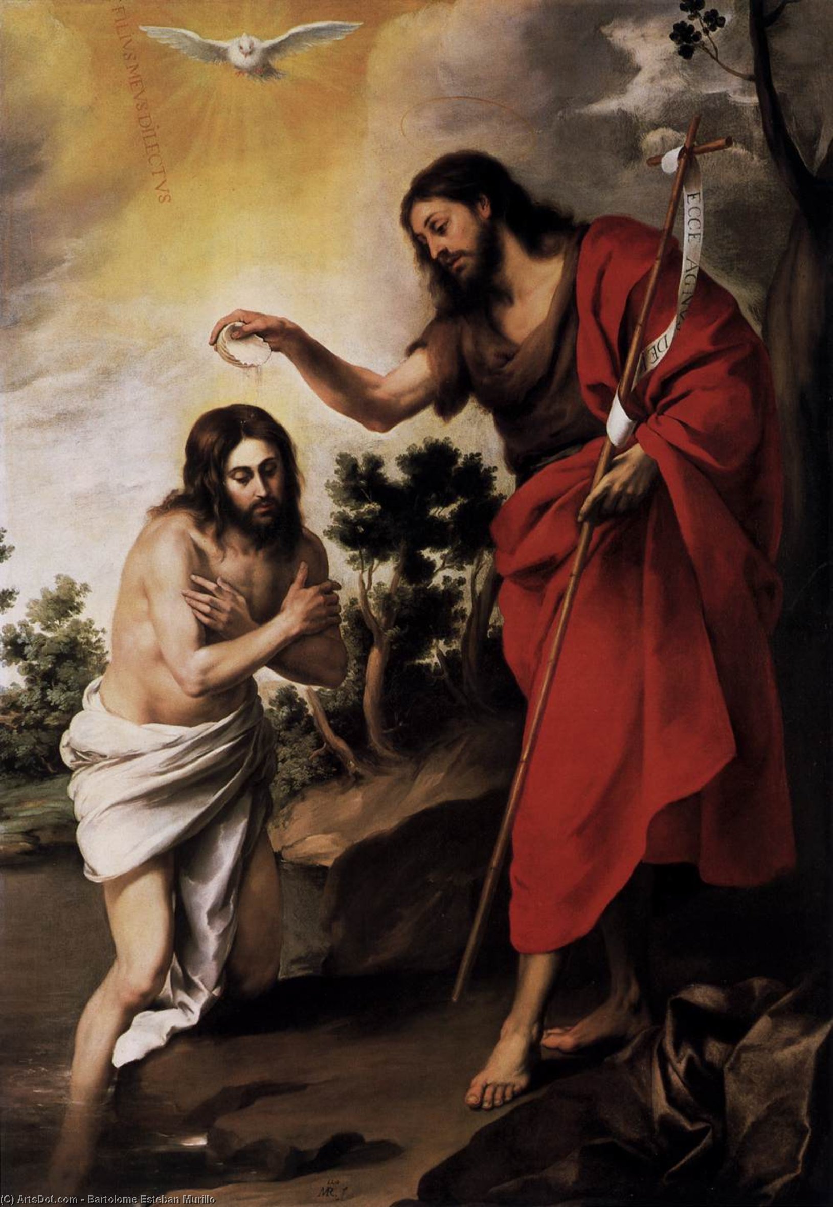 Order Oil Painting Replica Baptism of Christ, 1665 by Bartolome Esteban Murillo (1618-1682, Spain) | ArtsDot.com