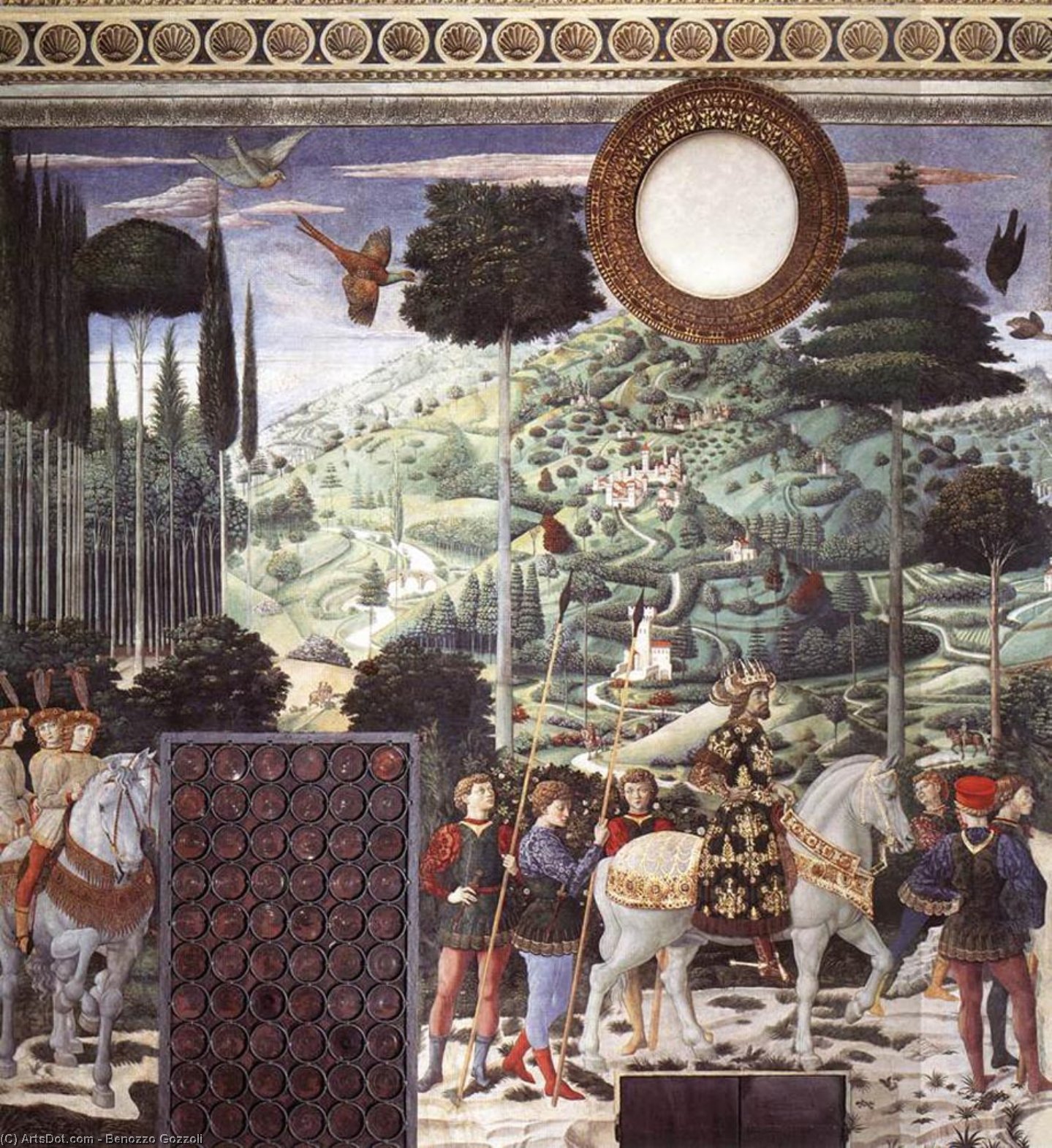 Order Art Reproductions Procession of the Magus Melchior (detail), 1461 by Benozzo Gozzoli (1420-1497, Italy) | ArtsDot.com