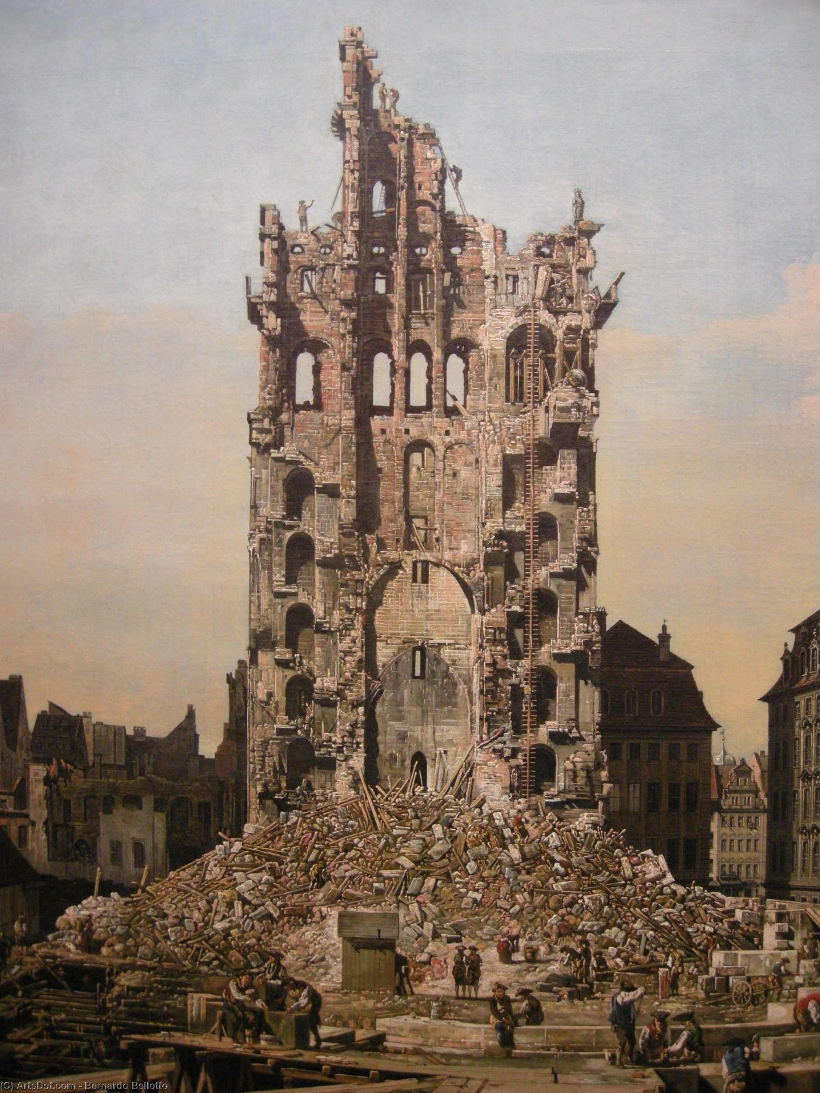 Buy Museum Art Reproductions Ruins of Dresden`s Kreuzkirche, 1765 by Bernardo Bellotto (1721-1780, Italy) | ArtsDot.com