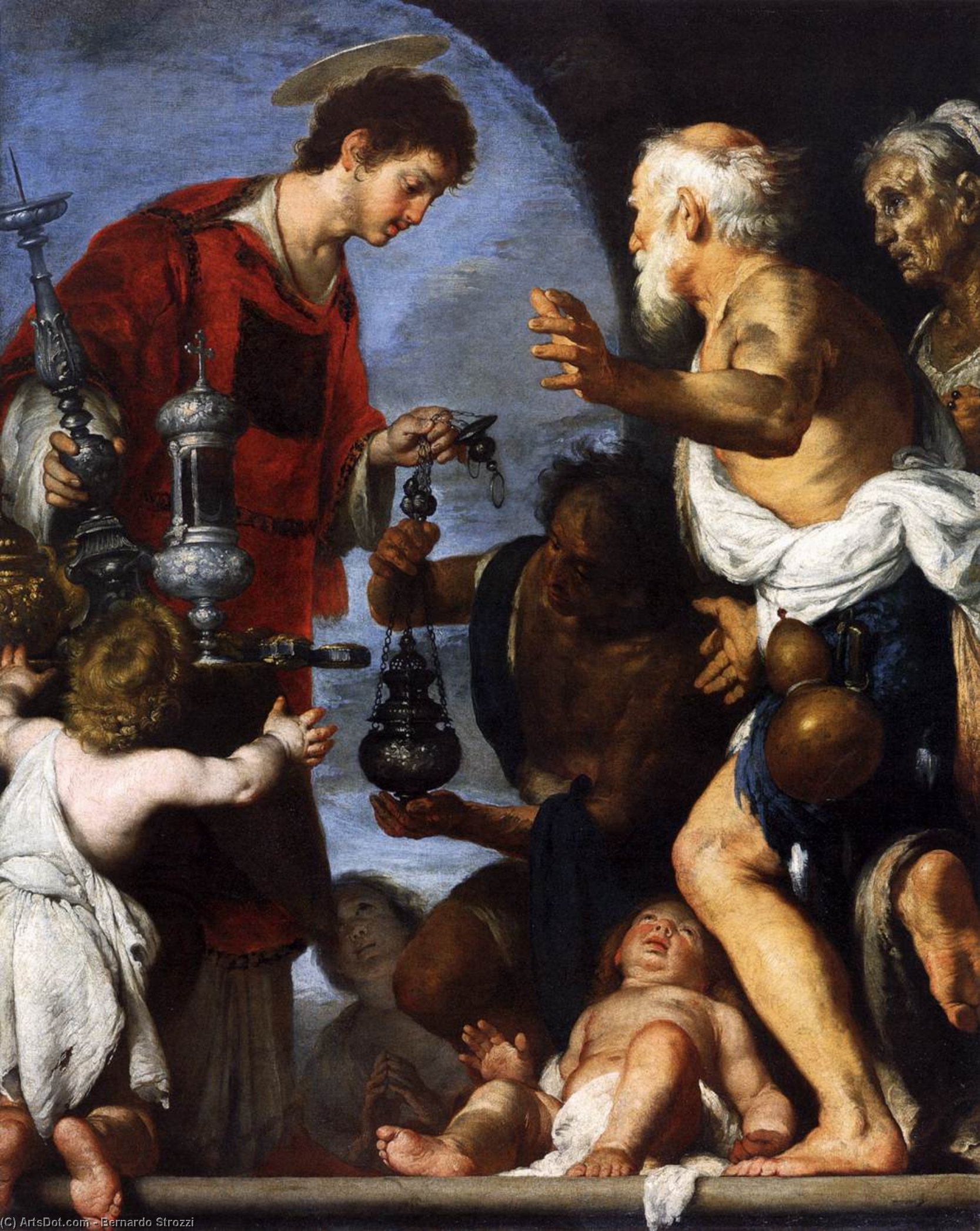 Order Oil Painting Replica The Charity of St. Lawrence, 1640 by Bernardo Strozzi (1581-1644, Italy) | ArtsDot.com