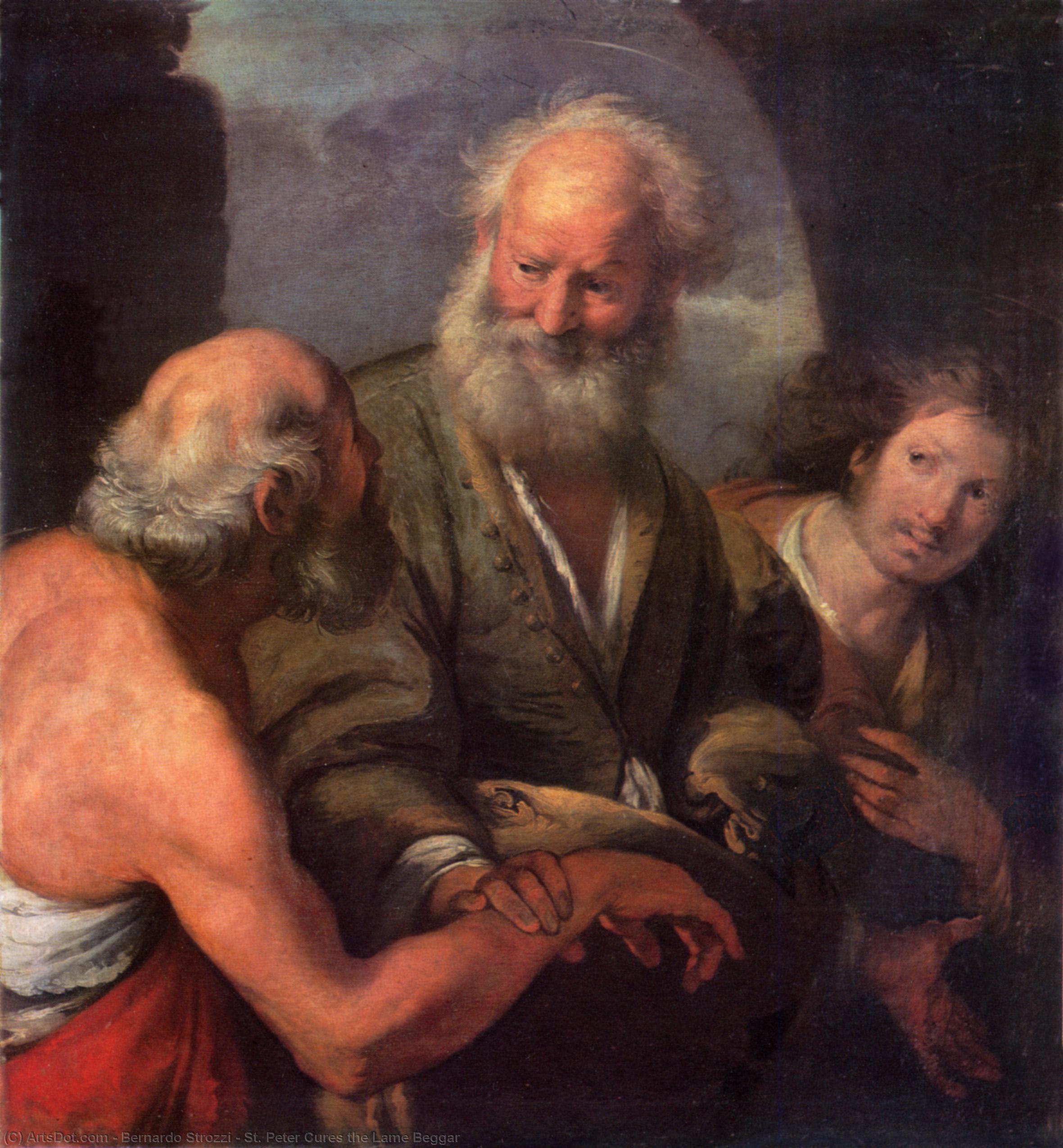 Buy Museum Art Reproductions St. Peter Cures the Lame Beggar by Bernardo Strozzi (1581-1644, Italy) | ArtsDot.com