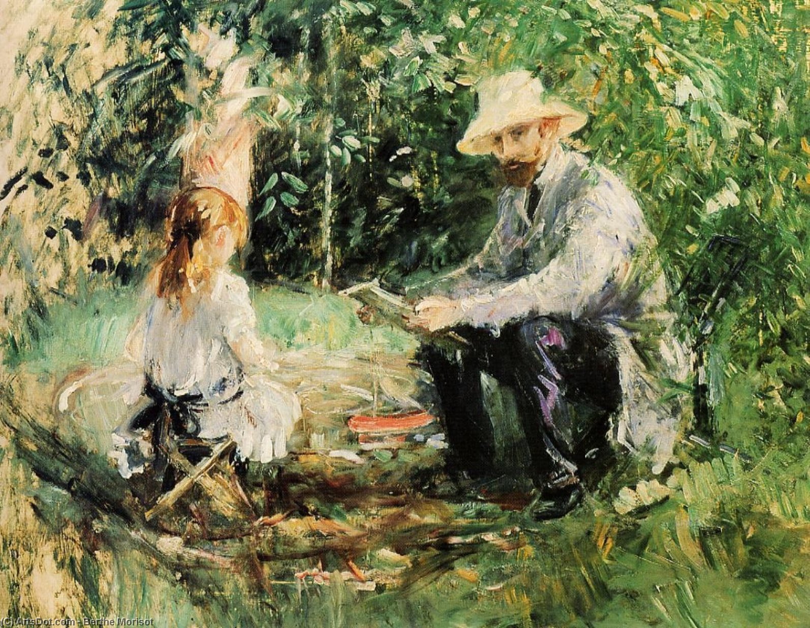 Order Paintings Reproductions Julie and Eugene Manet, 1883 by Berthe Morisot (1841-1895, France) | ArtsDot.com