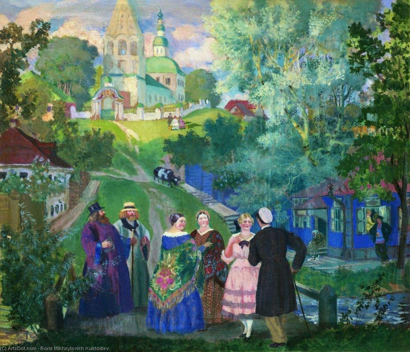 Order Artwork Replica Summer. Province, 1922 by Boris Mikhaylovich Kustodiev | ArtsDot.com