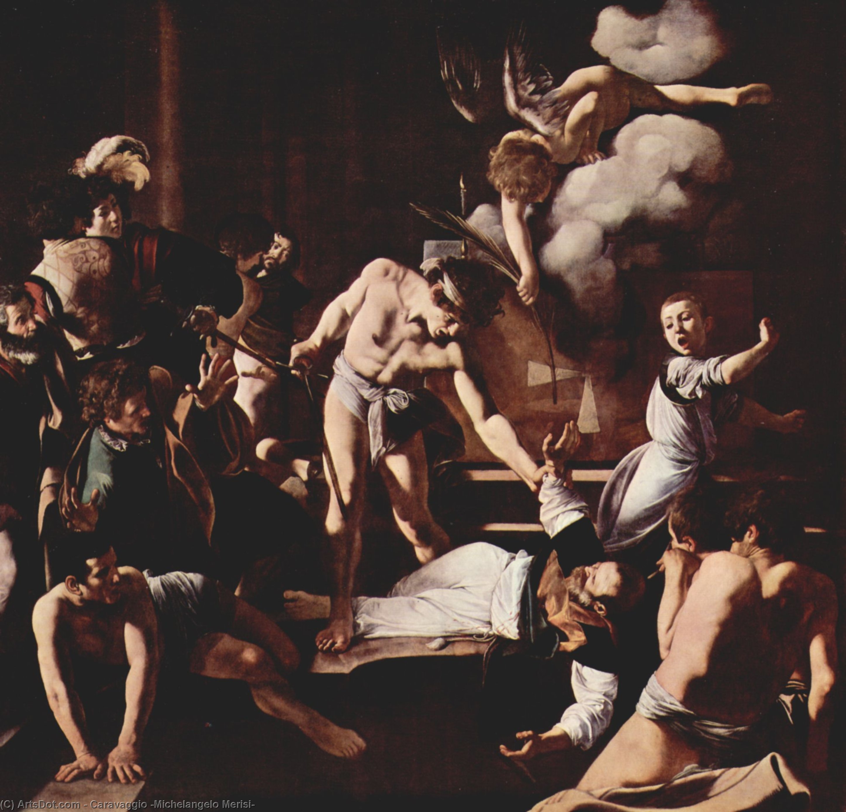 Order Oil Painting Replica Martyrdom of Saint Matthew, 1600 by Caravaggio (Michelangelo Merisi) (1571-1610, Spain) | ArtsDot.com