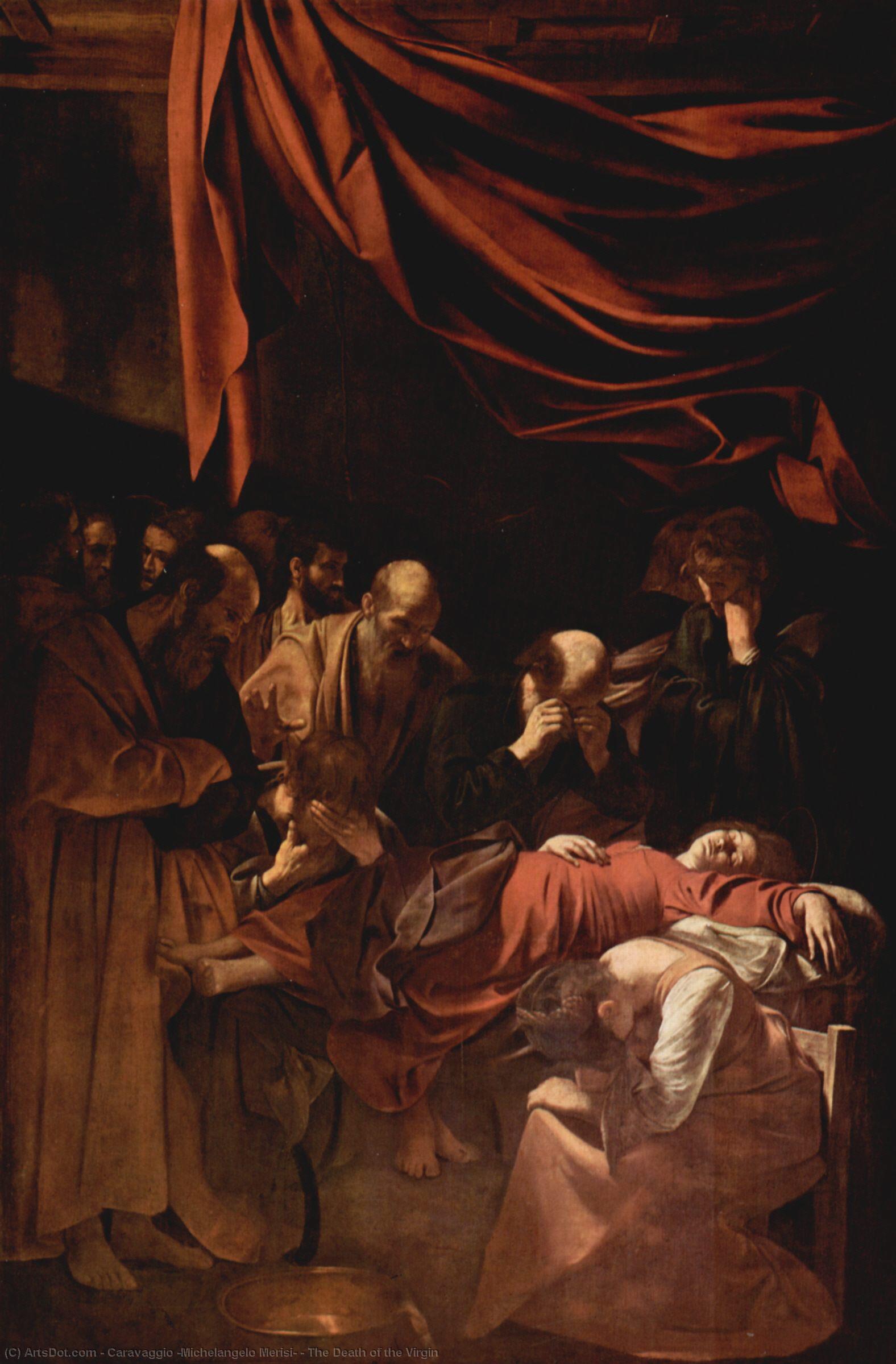Order Oil Painting Replica The Death of the Virgin, 1603 by Caravaggio (Michelangelo Merisi) (1571-1610, Spain) | ArtsDot.com