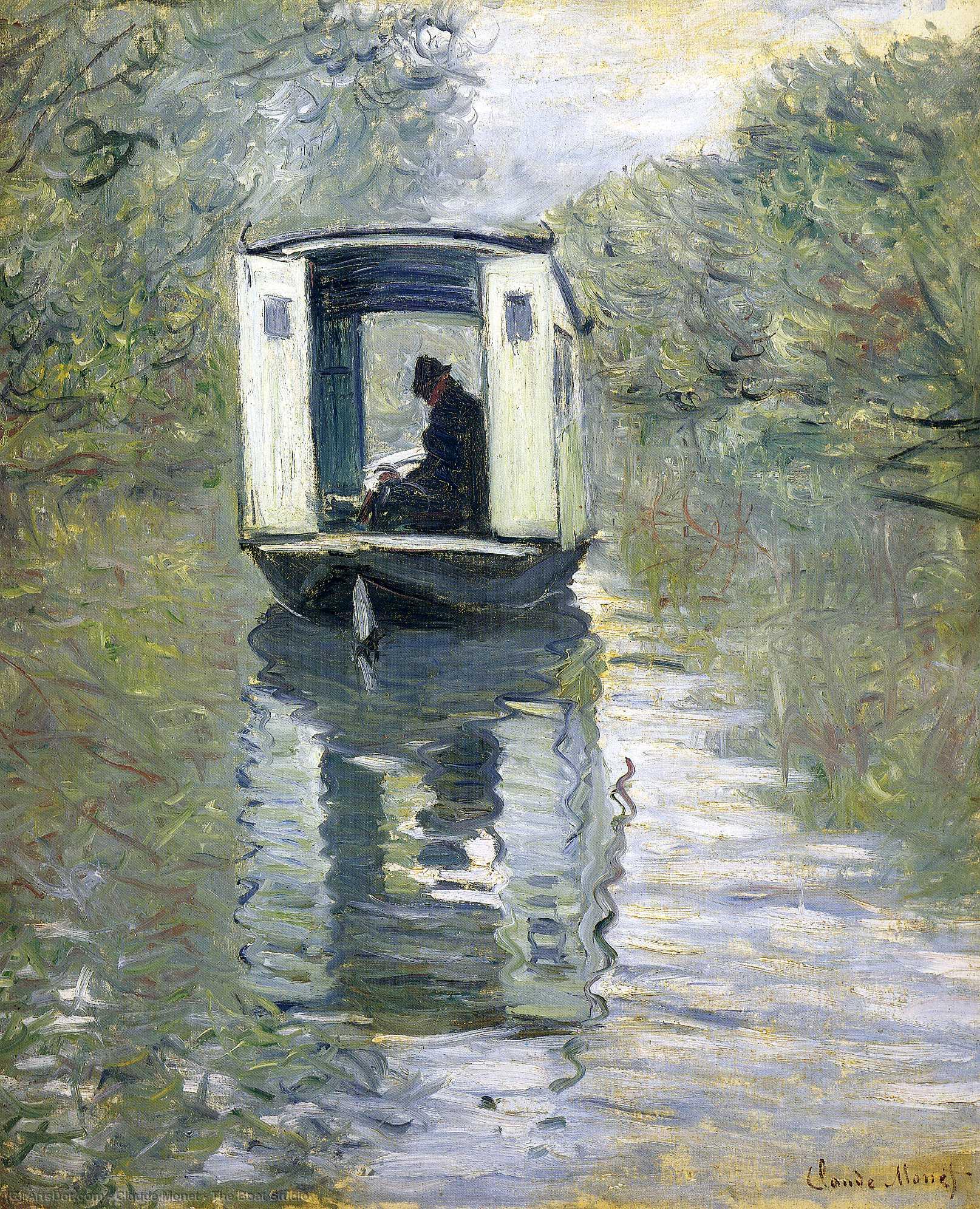 Order Oil Painting Replica The Boat Studio, 1876 by Claude Monet (1840-1926, France) | ArtsDot.com