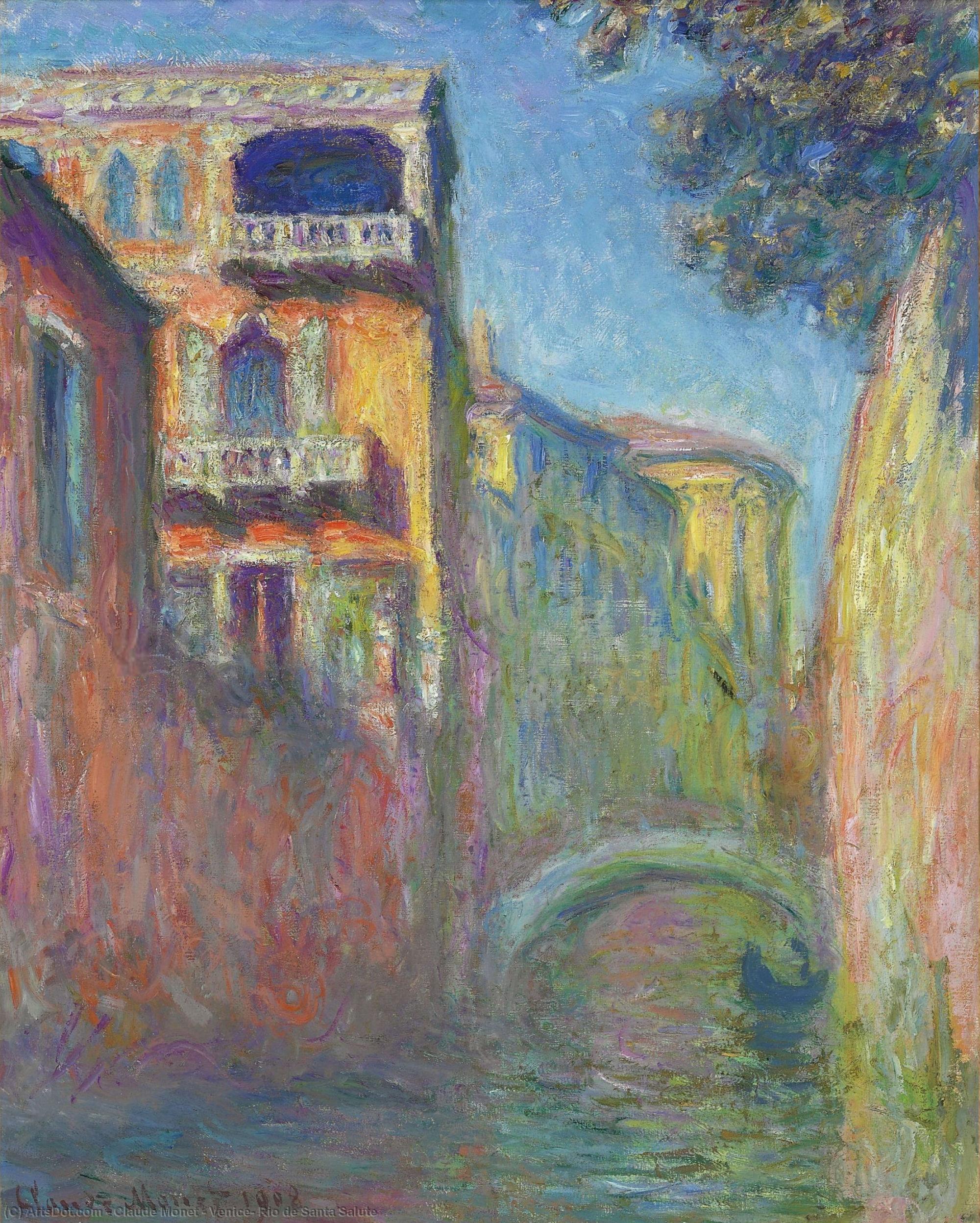 Buy Museum Art Reproductions Venice, Rio de Santa Salute, 1908 by Claude Monet (1840-1926, France) | ArtsDot.com